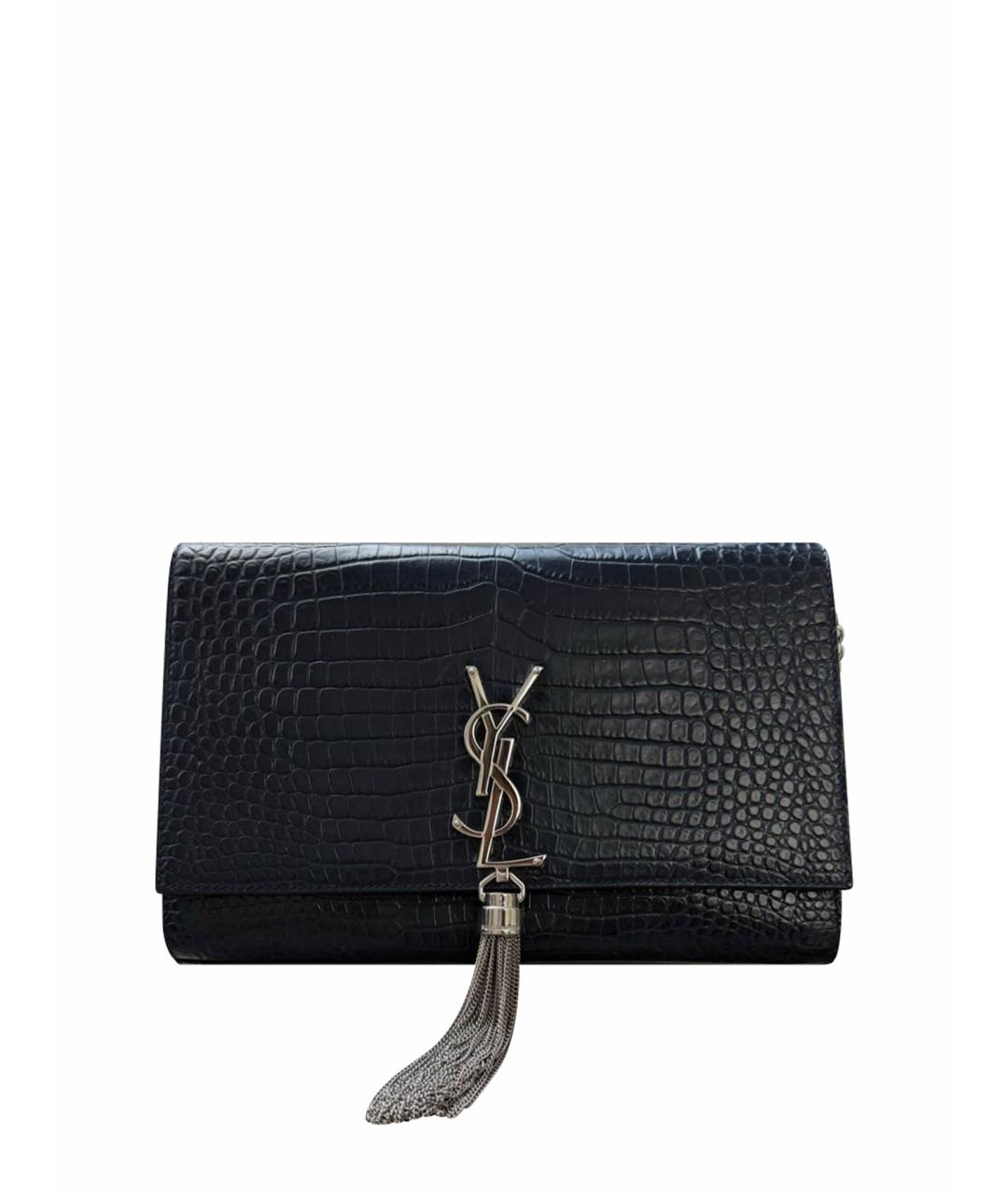 SAINT LAURENT Черная кожаная сумка через плечо, фото 1