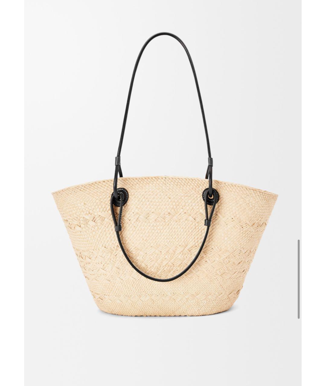 LOEWE Бежевая пелетеная пляжная сумка, фото 4