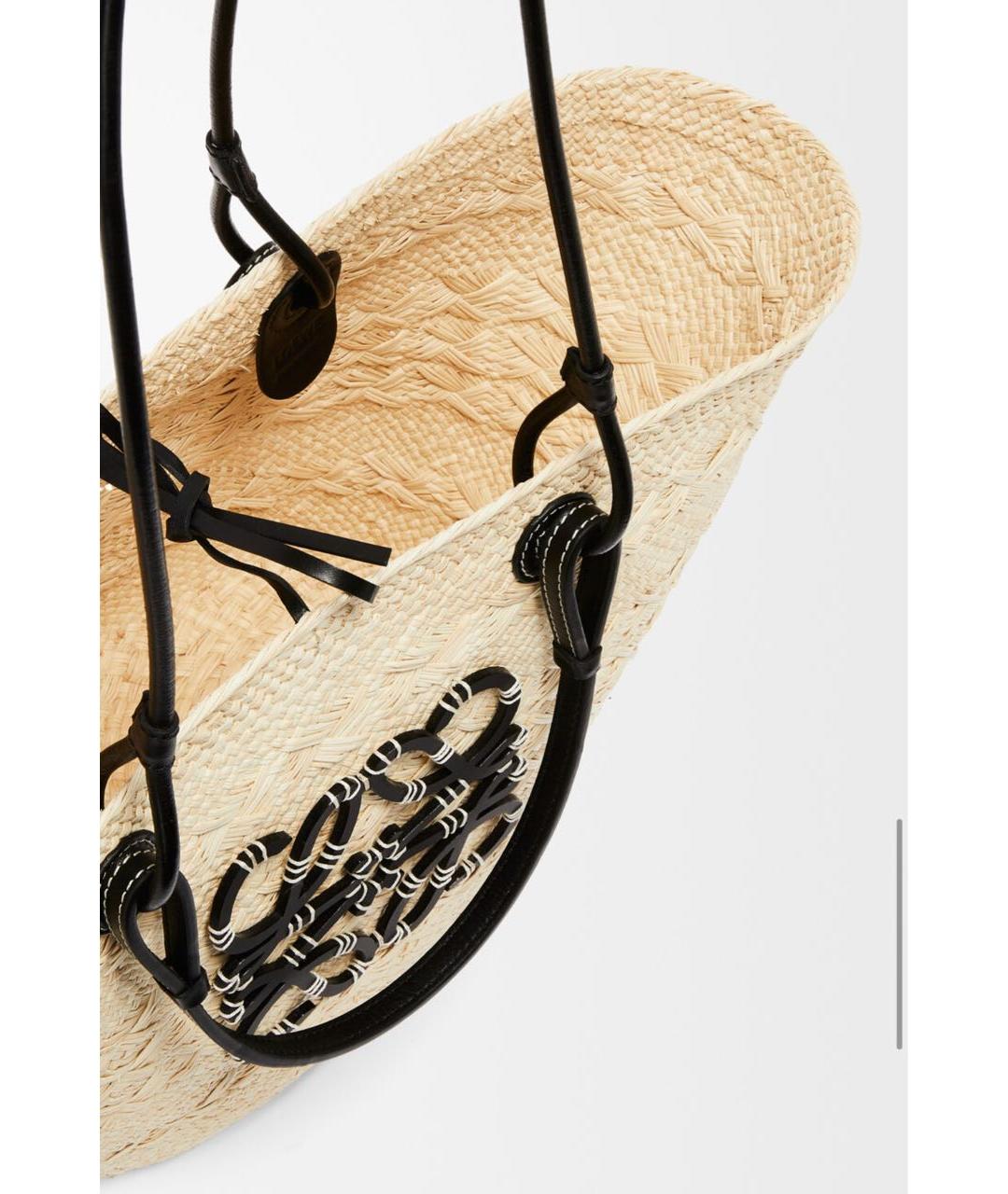 LOEWE Бежевая пелетеная пляжная сумка, фото 5