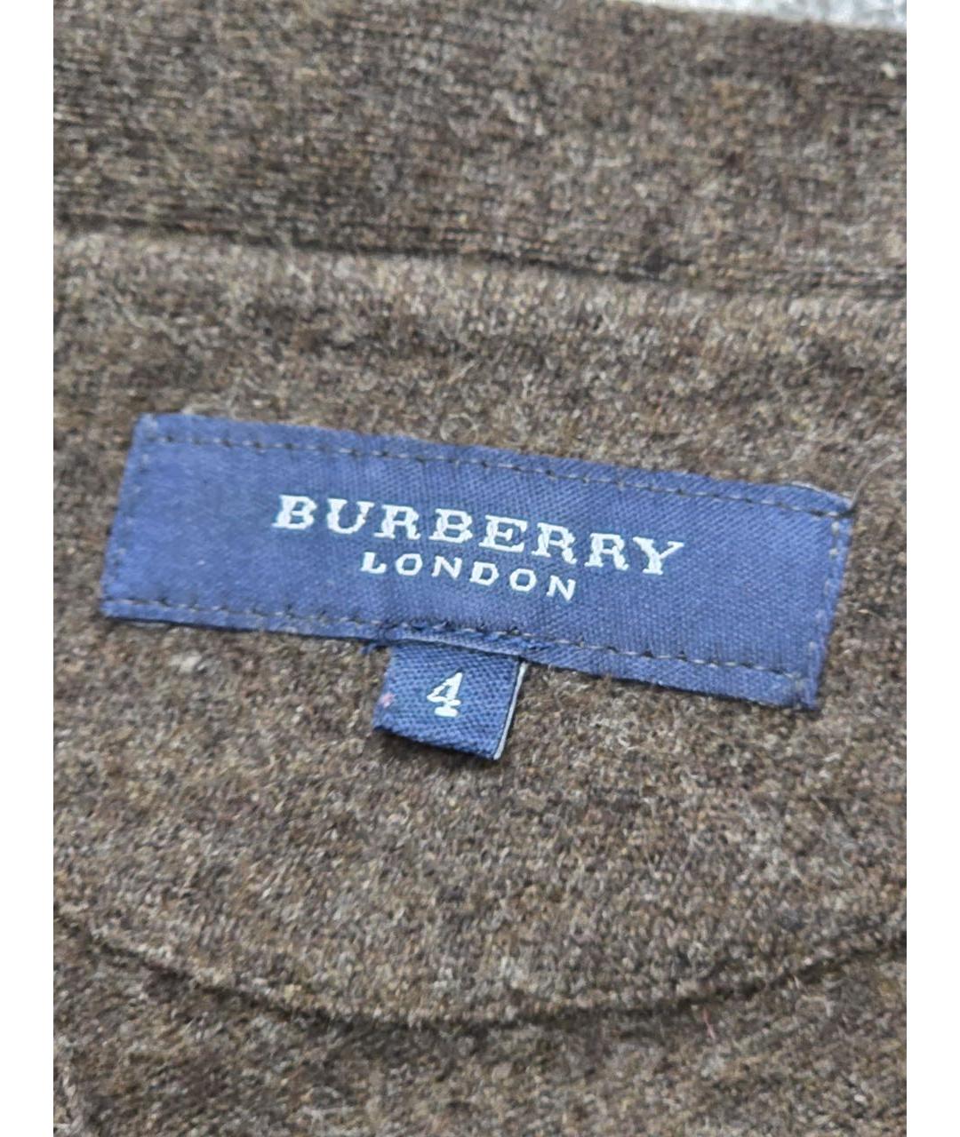 BURBERRY Коричневый шерстяной жилет, фото 3