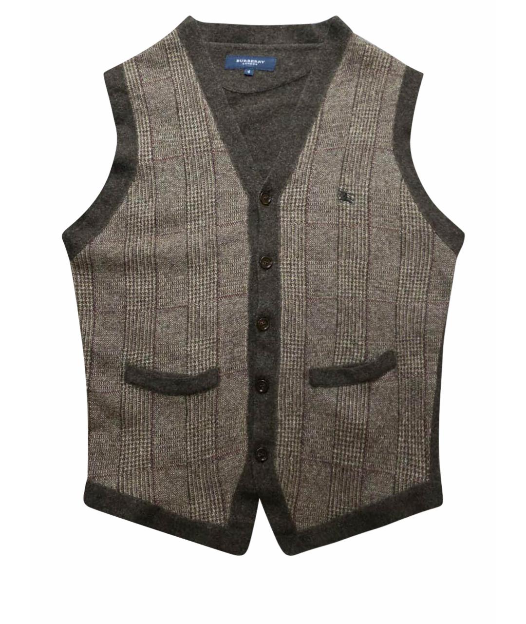 BURBERRY Коричневый шерстяной жилет, фото 1