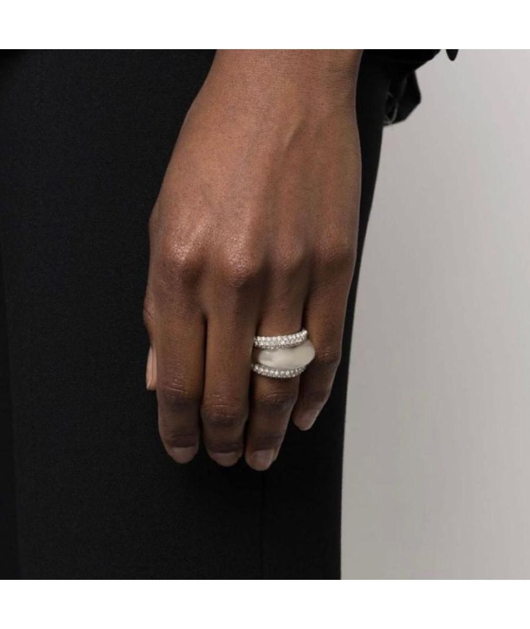 SAINT LAURENT Серебряное металлическое кольцо, фото 6