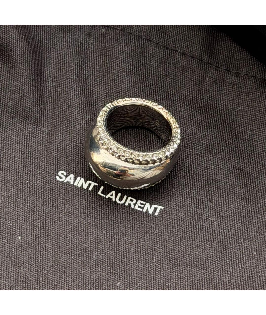 SAINT LAURENT Серебряное металлическое кольцо, фото 3