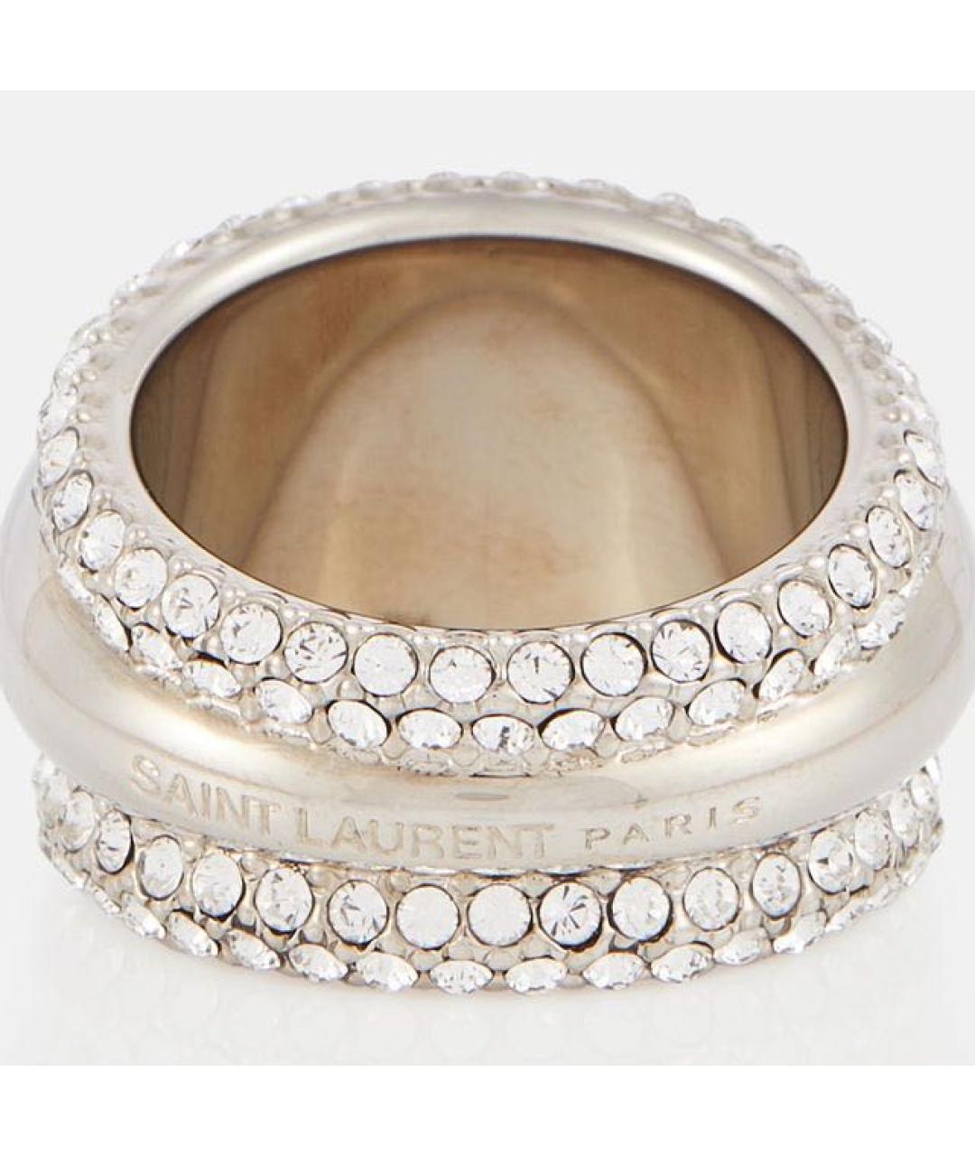 SAINT LAURENT Серебряное металлическое кольцо, фото 4