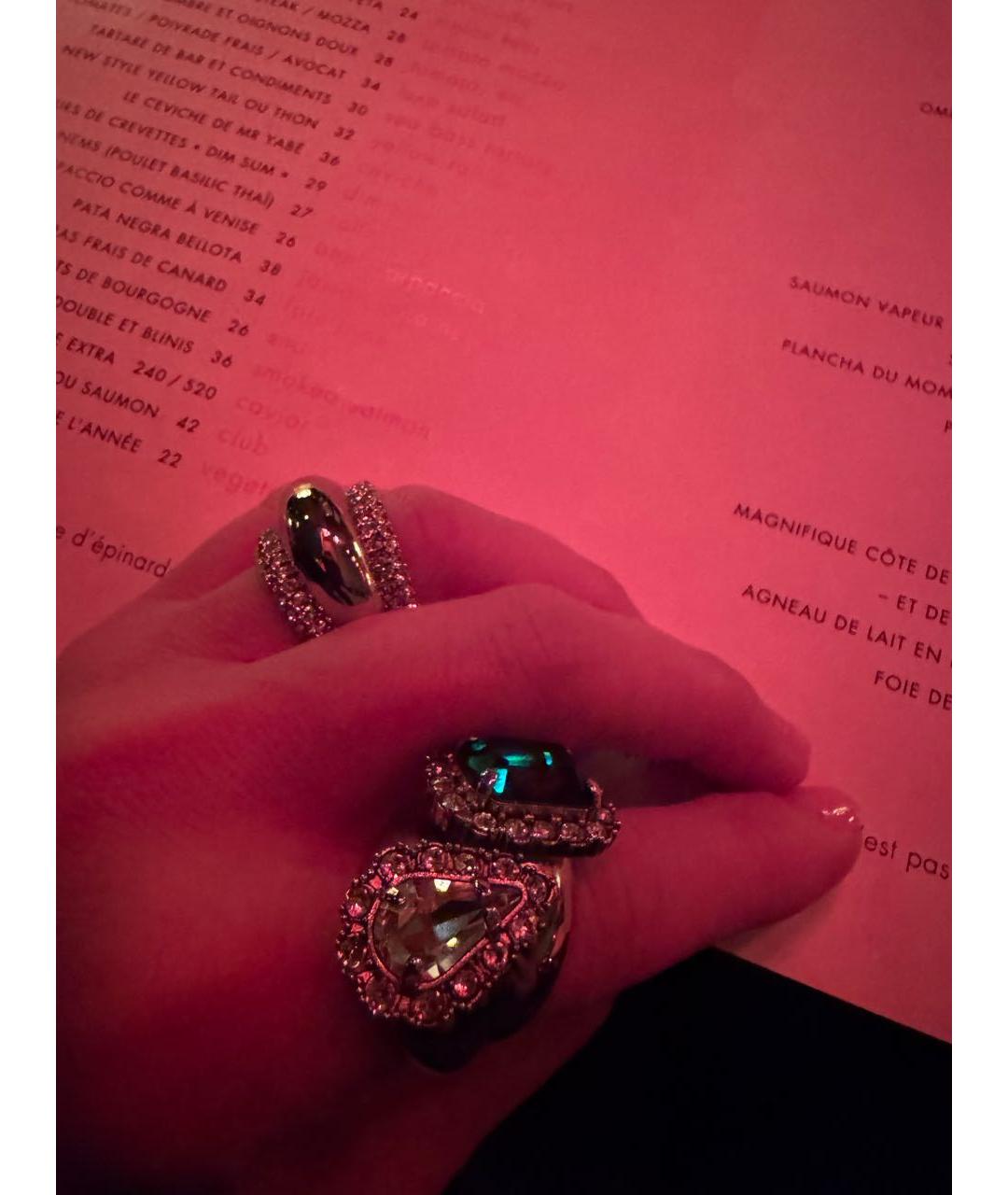 SAINT LAURENT Серебряное металлическое кольцо, фото 8