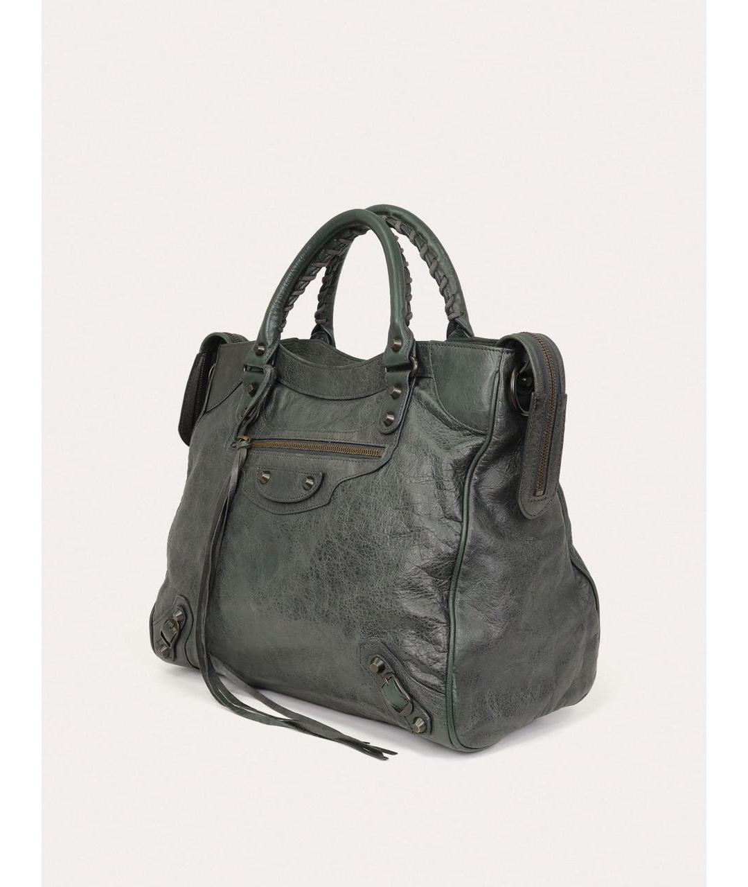 BALENCIAGA Зеленая кожаная сумка через плечо, фото 2