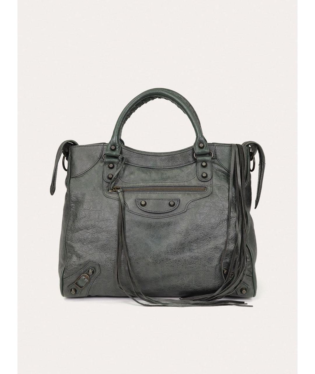 BALENCIAGA Зеленая кожаная сумка через плечо, фото 9