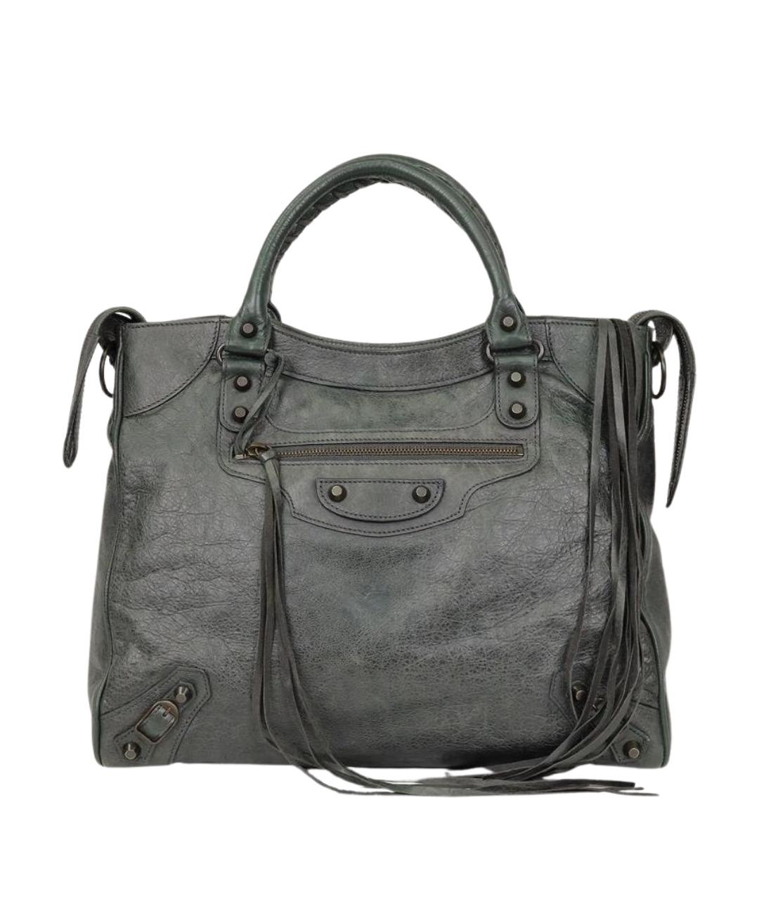 BALENCIAGA Зеленая кожаная сумка через плечо, фото 1