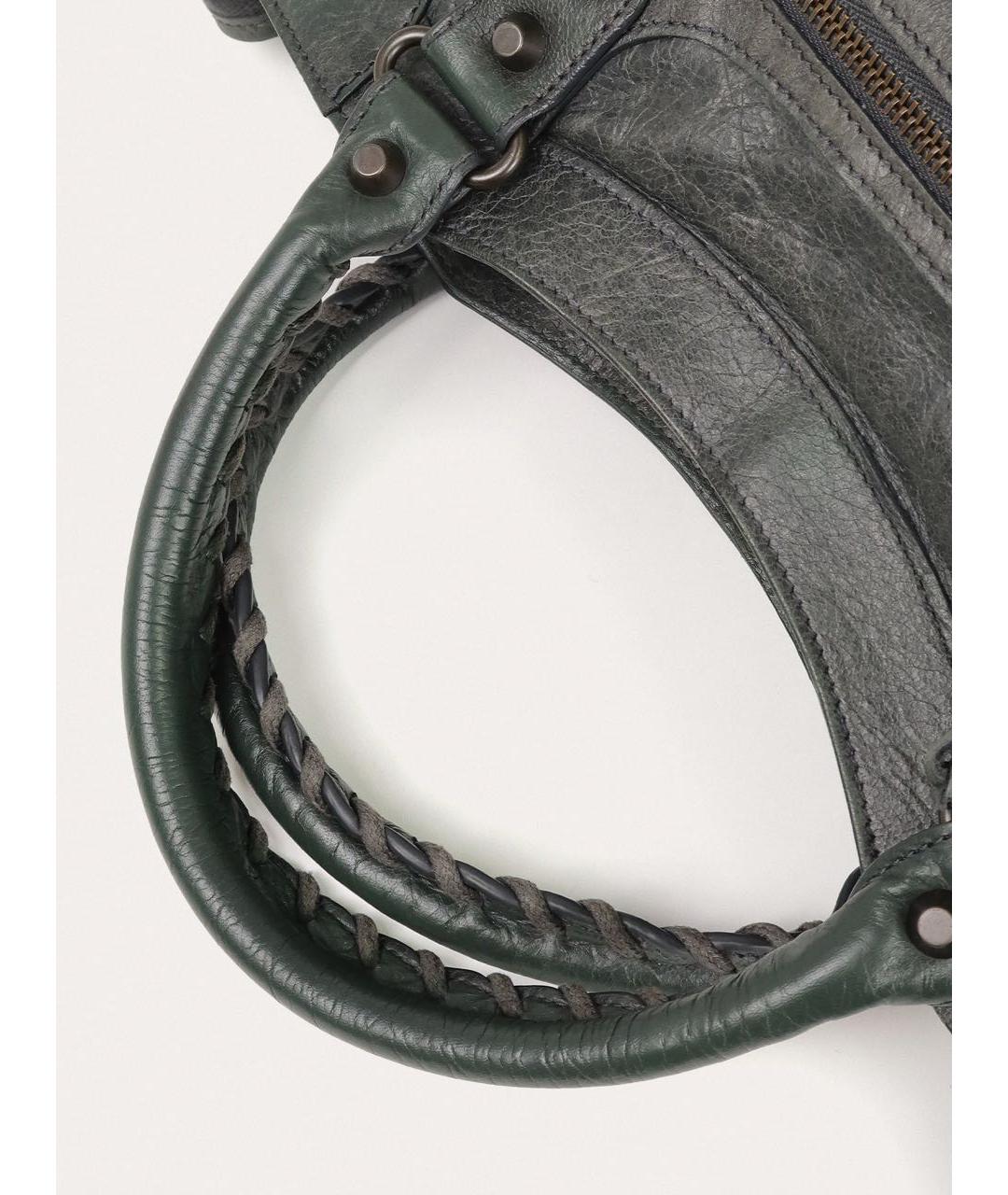 BALENCIAGA Зеленая кожаная сумка через плечо, фото 7