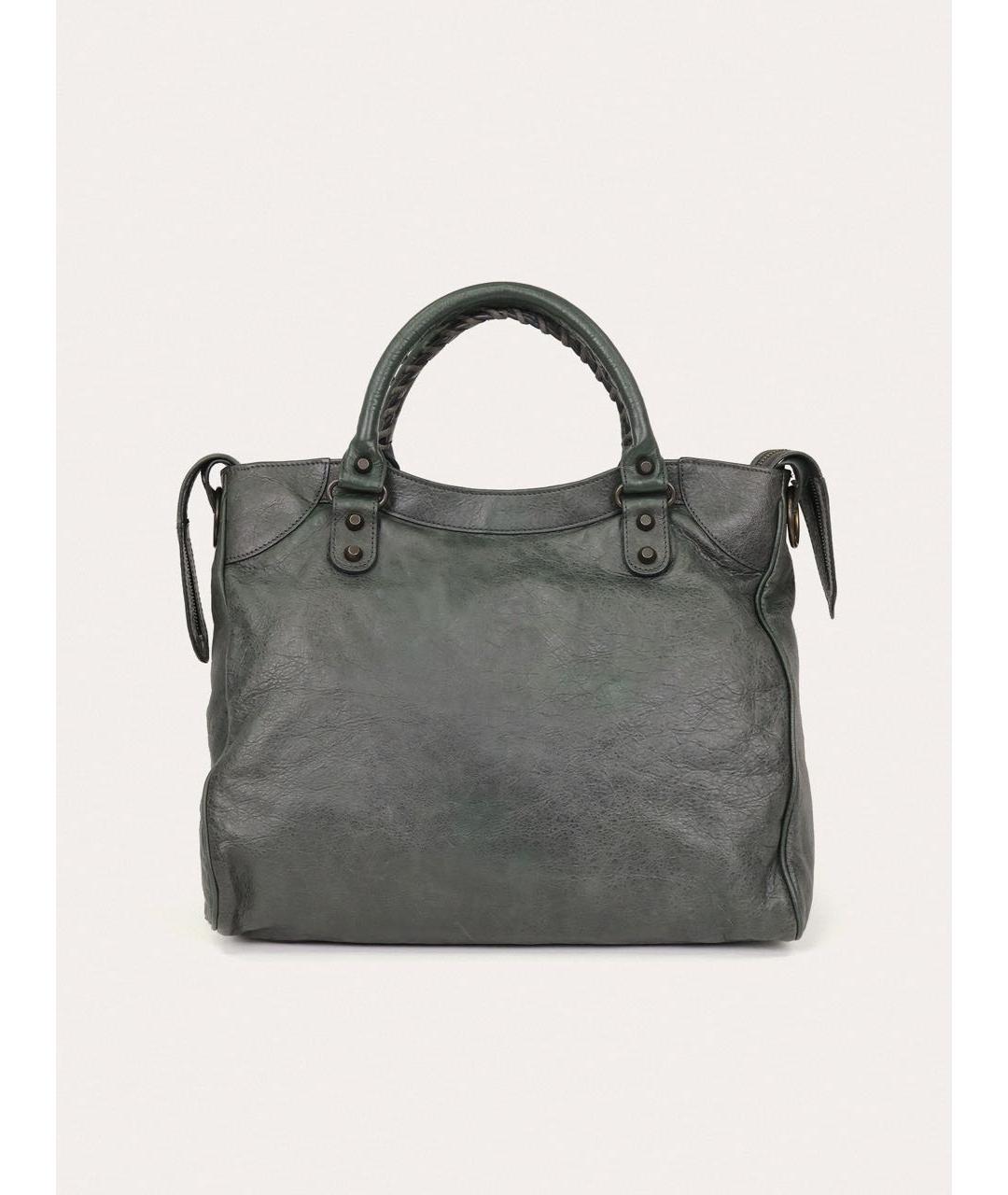 BALENCIAGA Зеленая кожаная сумка через плечо, фото 3