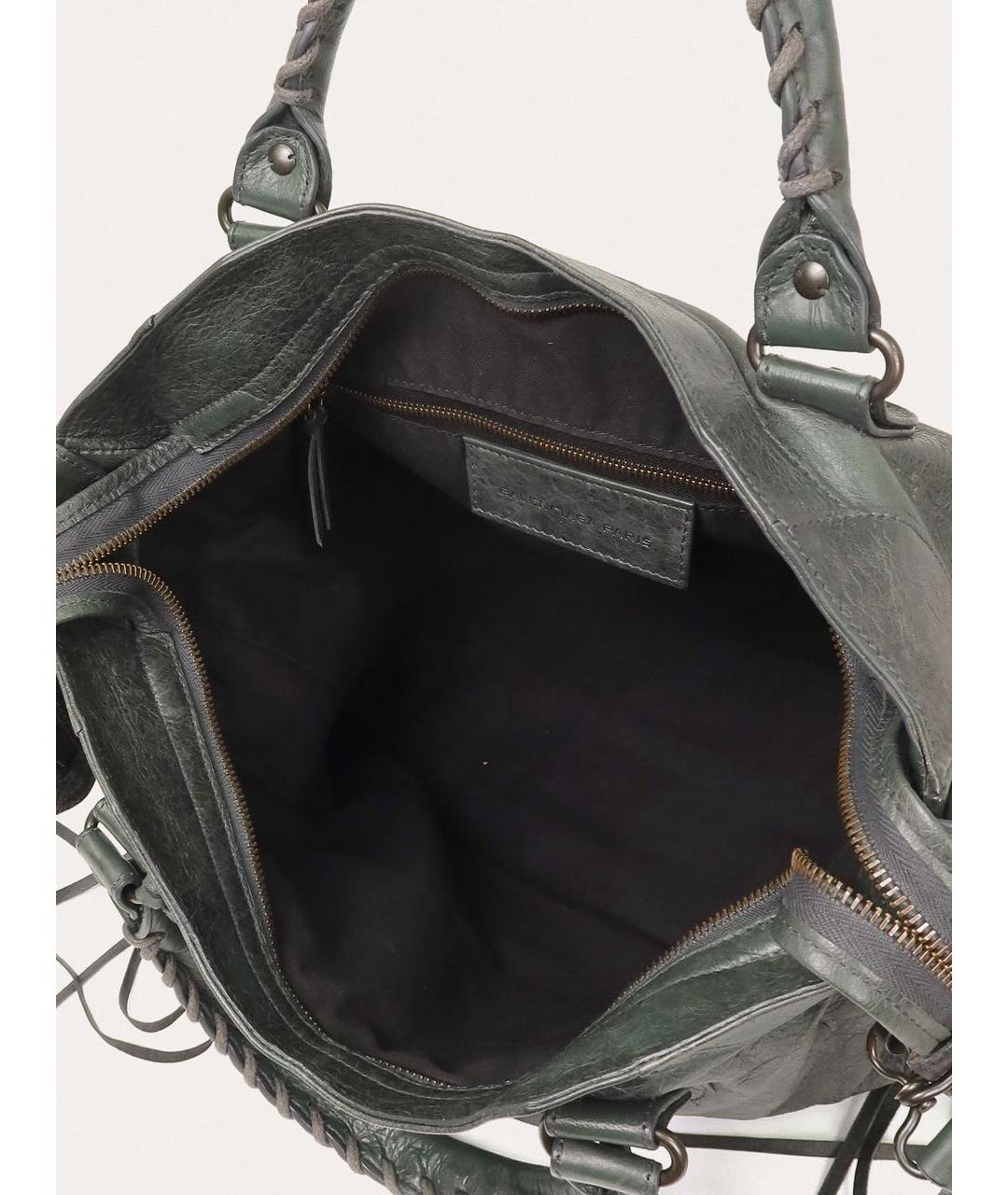 BALENCIAGA Зеленая кожаная сумка через плечо, фото 4
