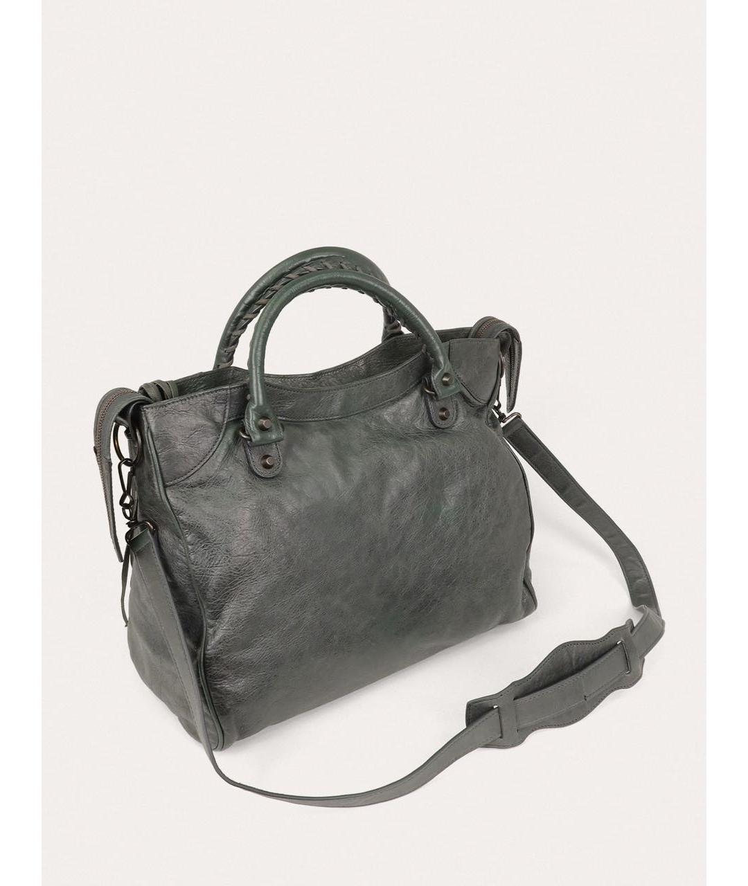 BALENCIAGA Зеленая кожаная сумка через плечо, фото 5