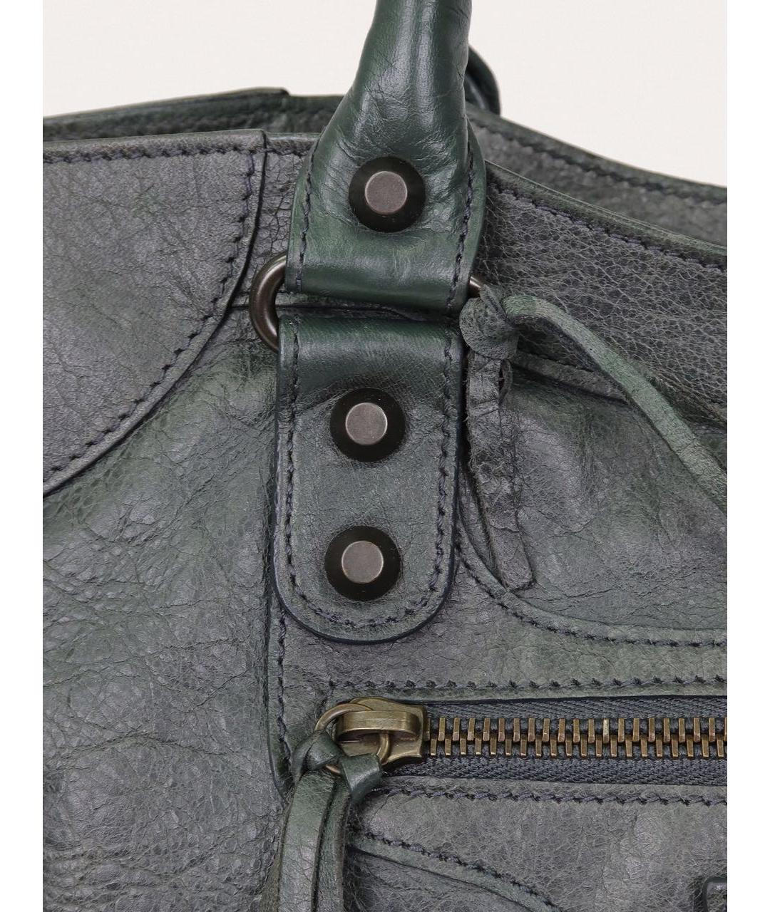 BALENCIAGA Зеленая кожаная сумка через плечо, фото 8