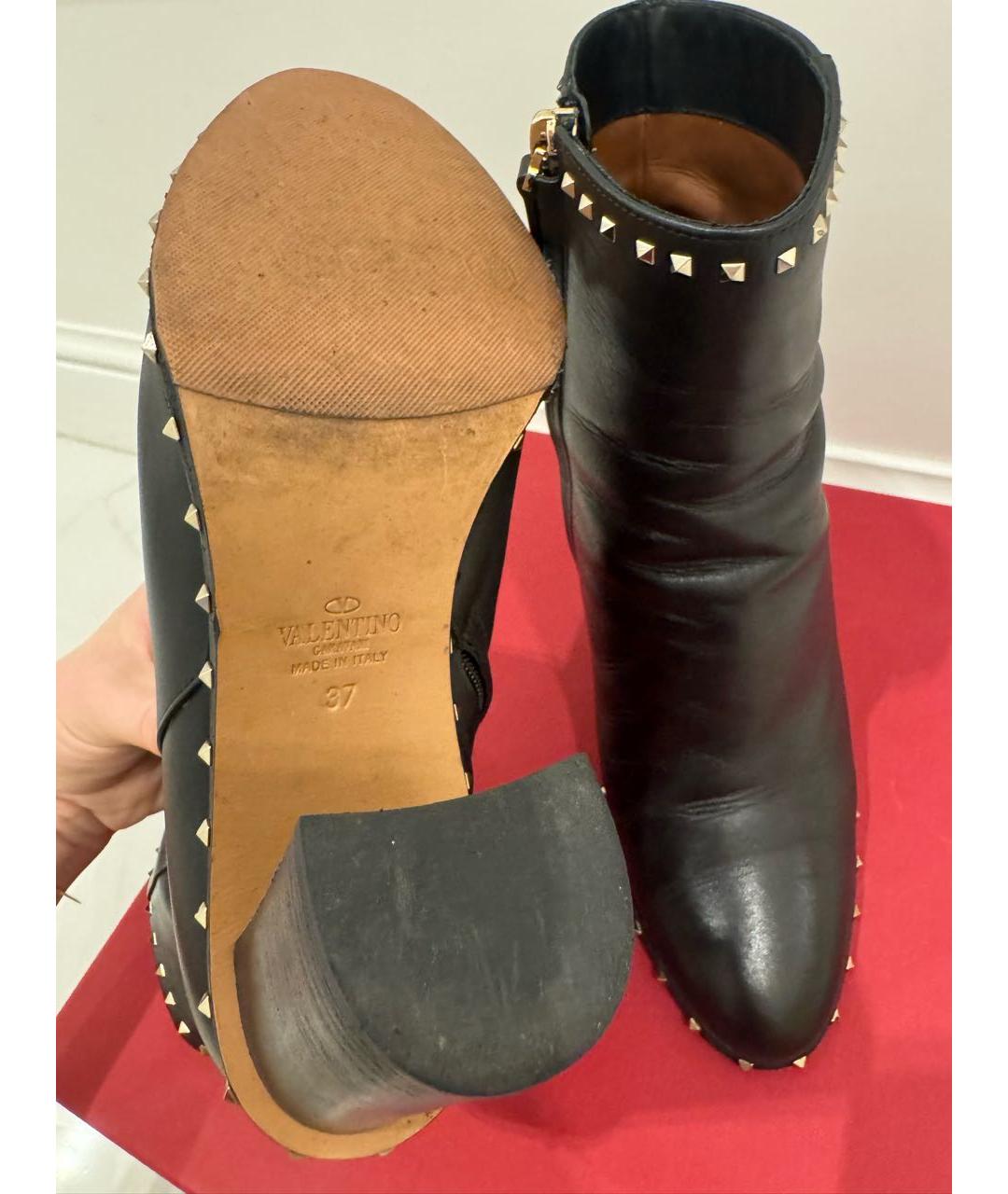VALENTINO Черные кожаные ботильоны, фото 3
