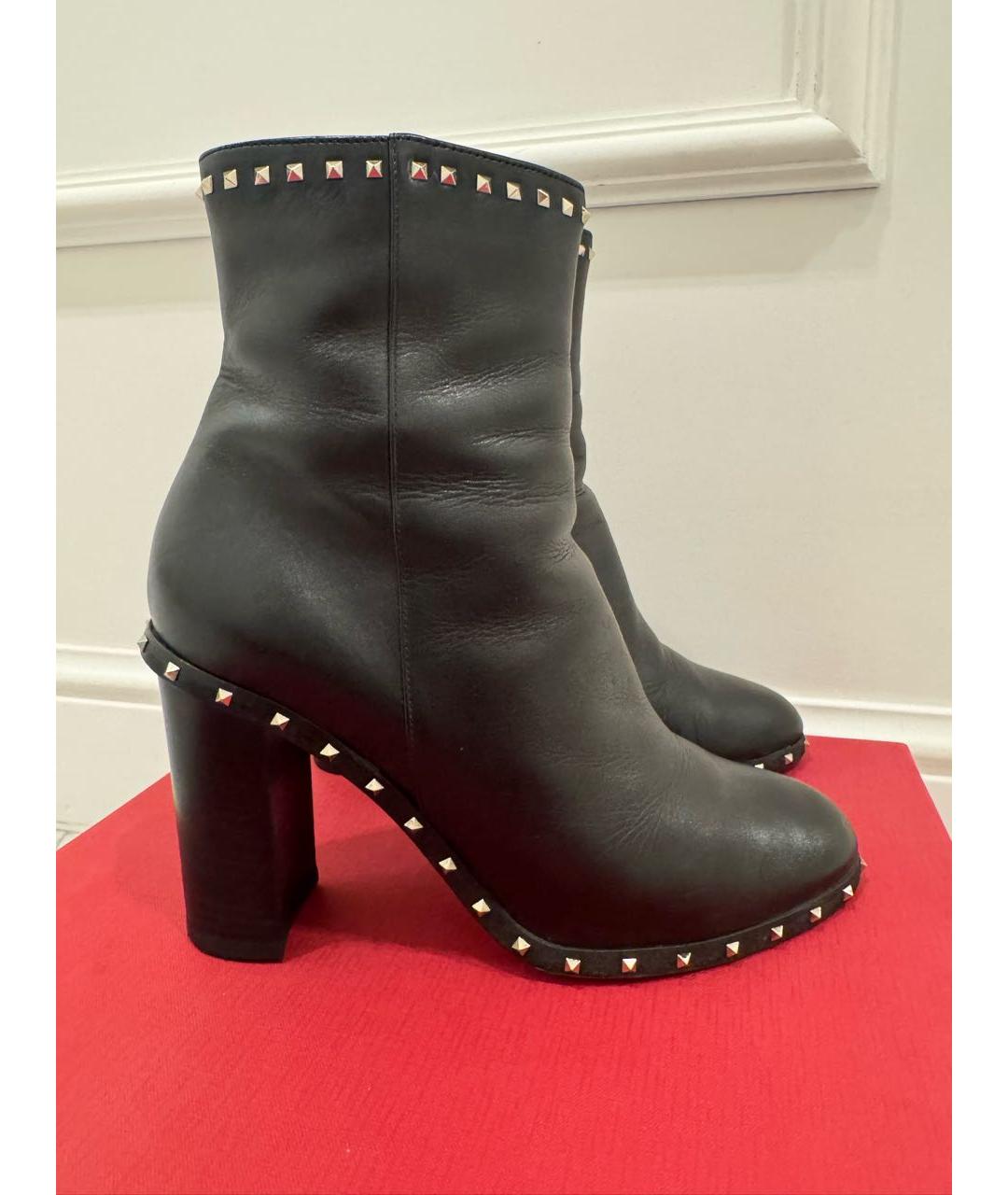 VALENTINO Черные кожаные ботильоны, фото 7