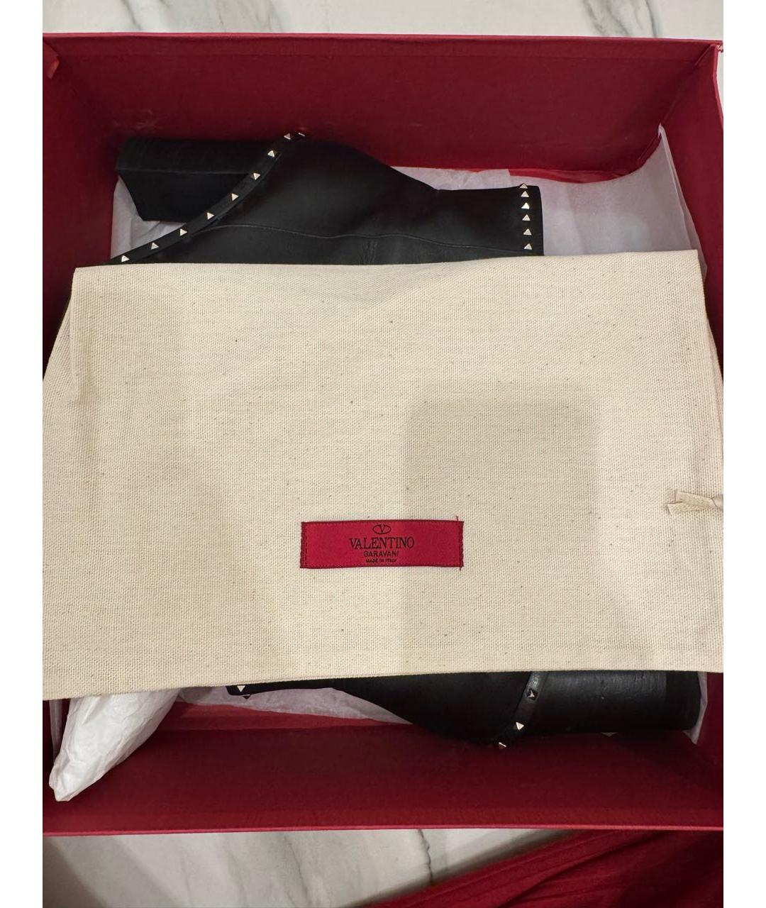 VALENTINO Черные кожаные ботильоны, фото 6