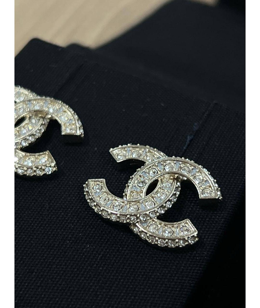 CHANEL Серебряные металлические серьги, фото 2