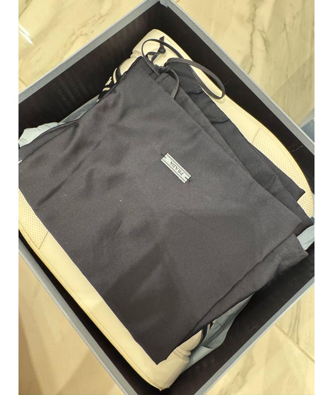 PRADA Белые кожаные кроссовки, фото 6