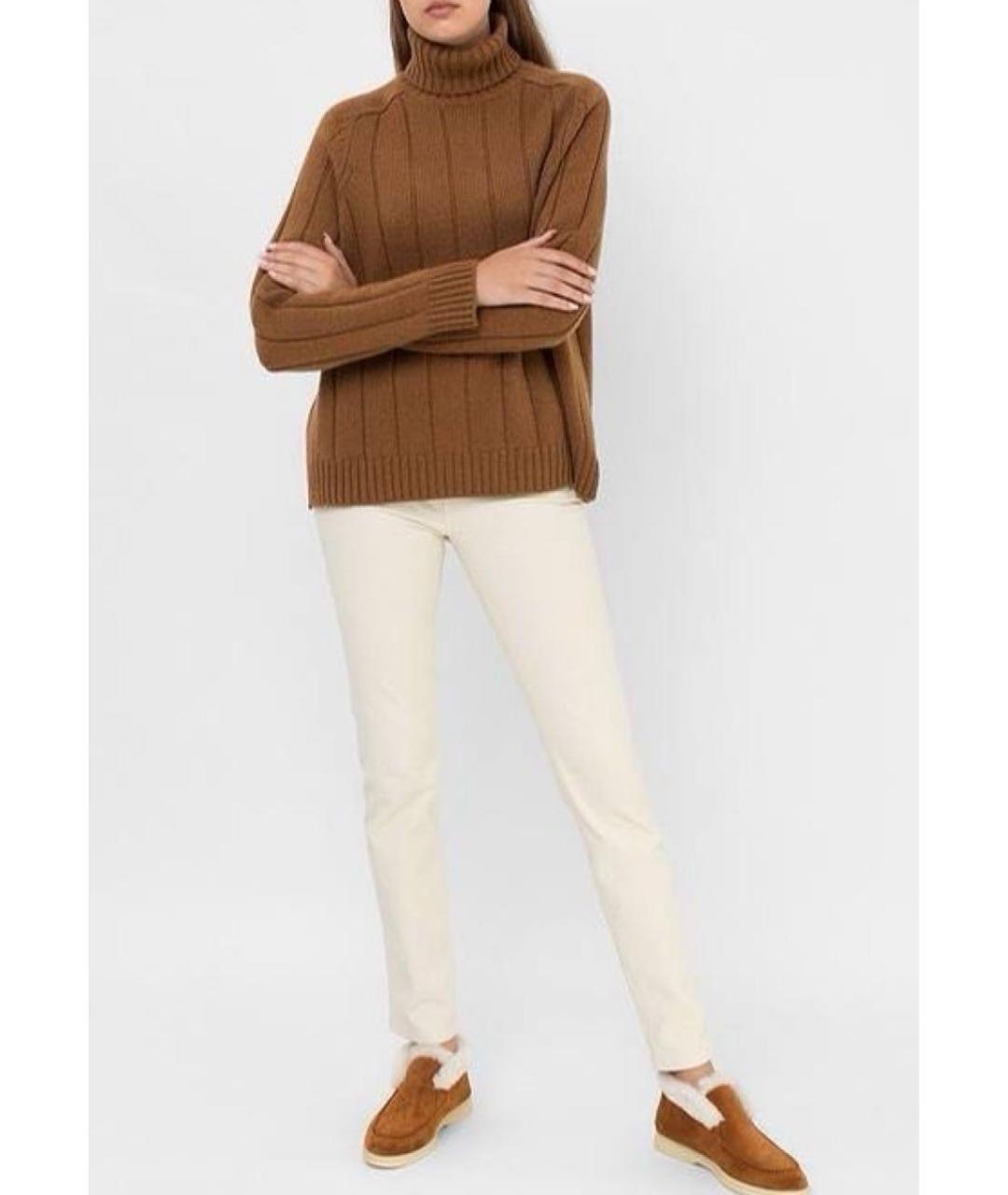 LORO PIANA Белые хлопковые прямые джинсы, фото 6