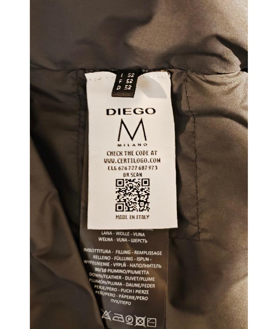 DIEGO M Черный шерстяной пуховик, фото 5