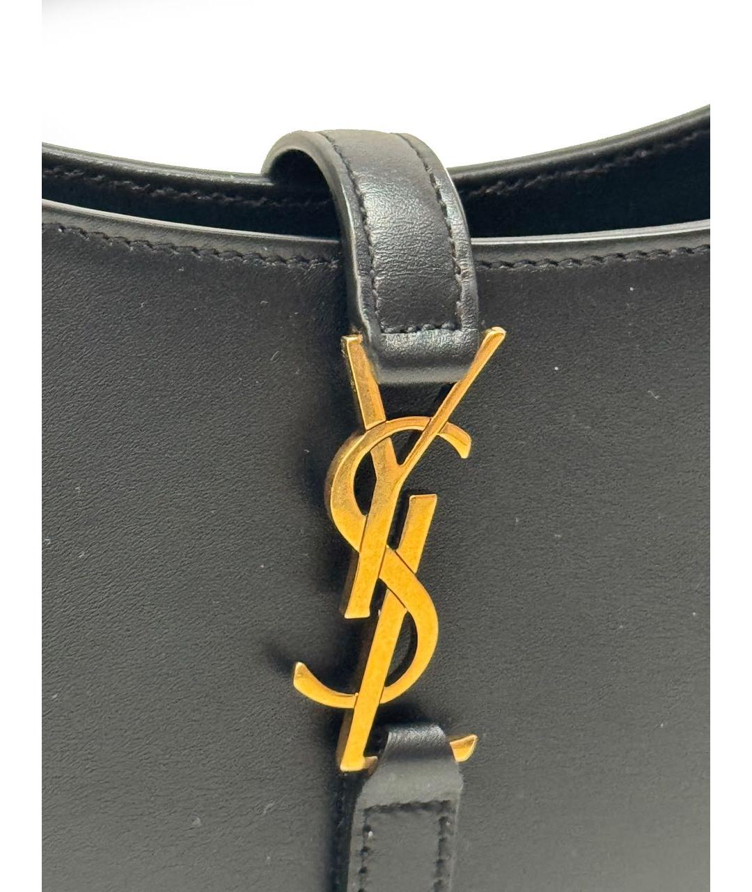 SAINT LAURENT Черная кожаная сумка через плечо, фото 6