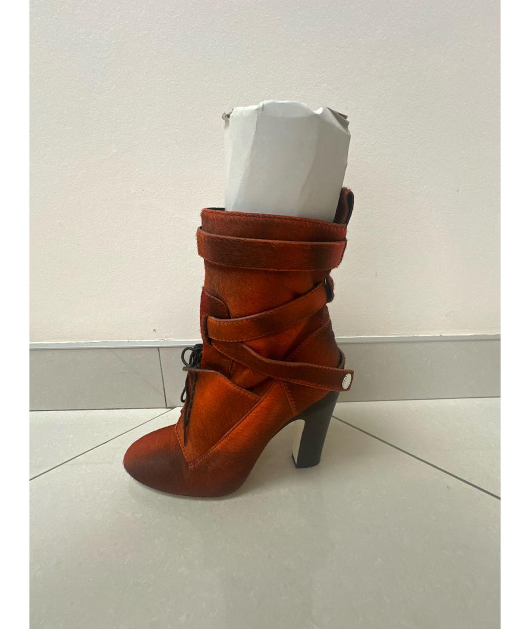 FENDI Оранжевое ботильоны из экзотической кожи, фото 5