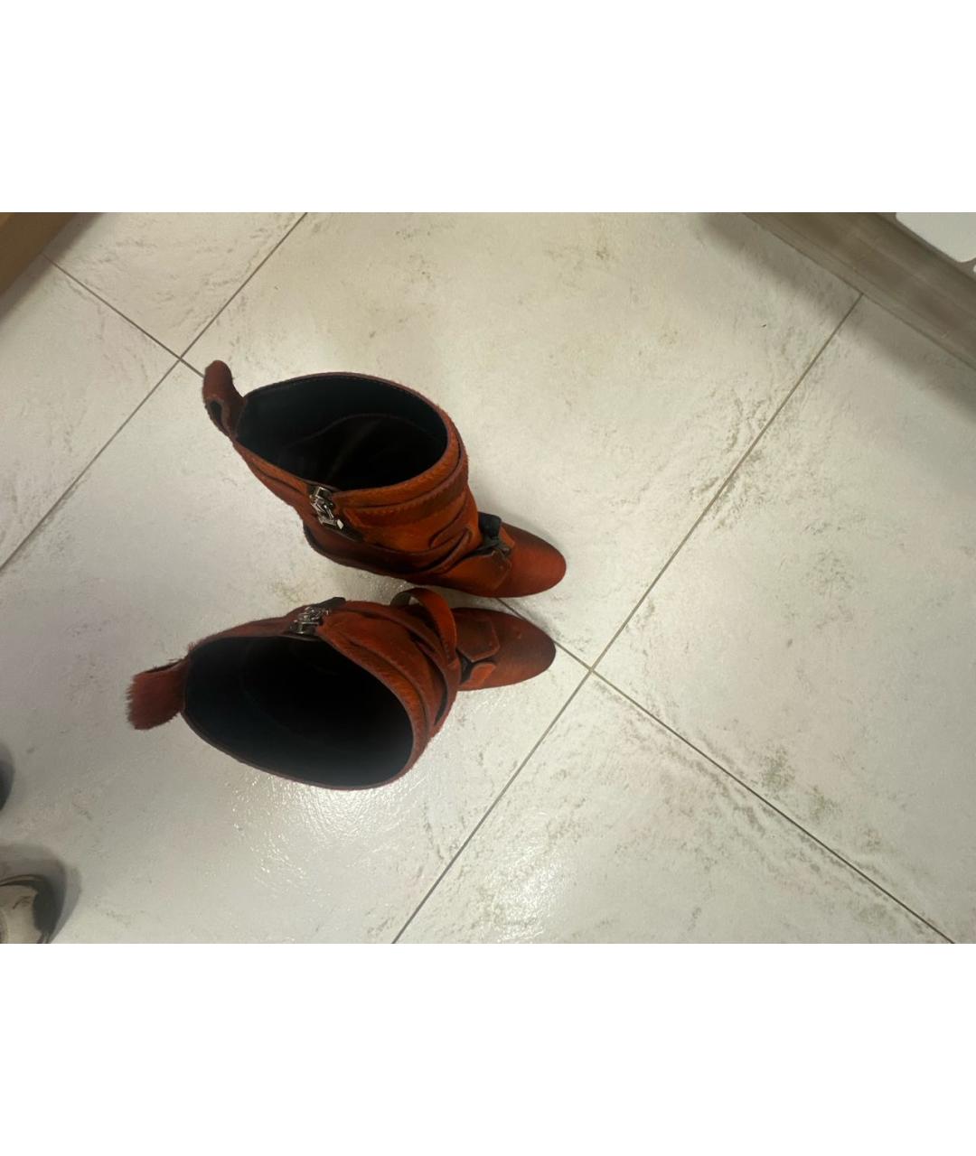 FENDI Оранжевое ботильоны из экзотической кожи, фото 3