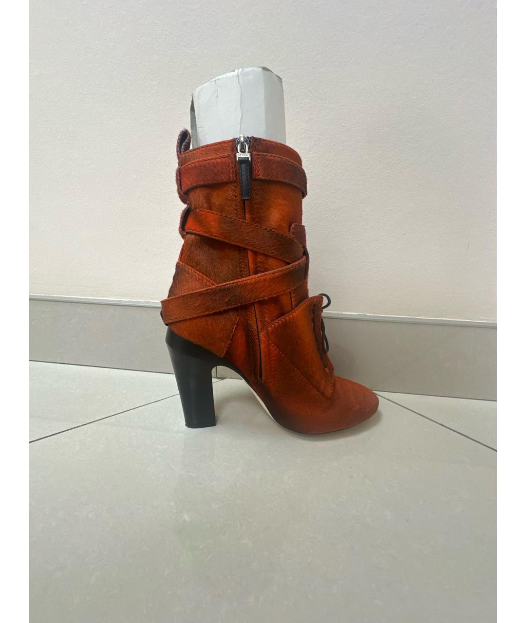 FENDI Оранжевое ботильоны из экзотической кожи, фото 6