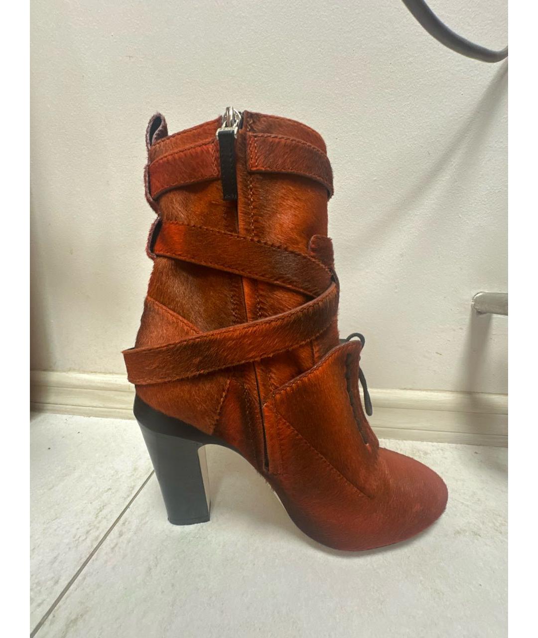 FENDI Оранжевое ботильоны из экзотической кожи, фото 9