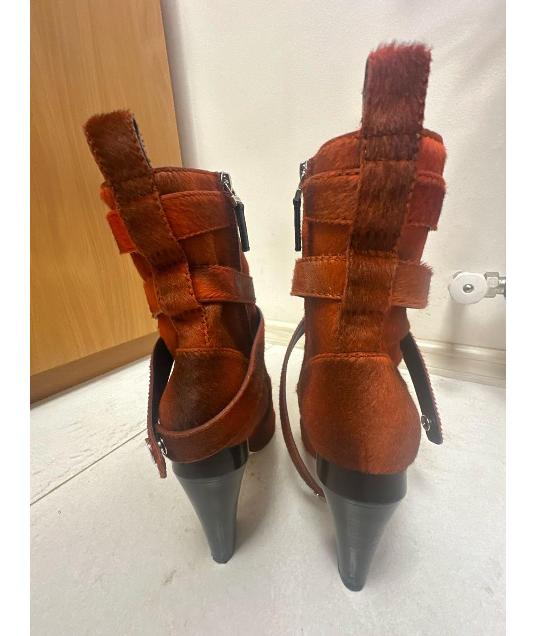 FENDI Оранжевое ботильоны из экзотической кожи, фото 4