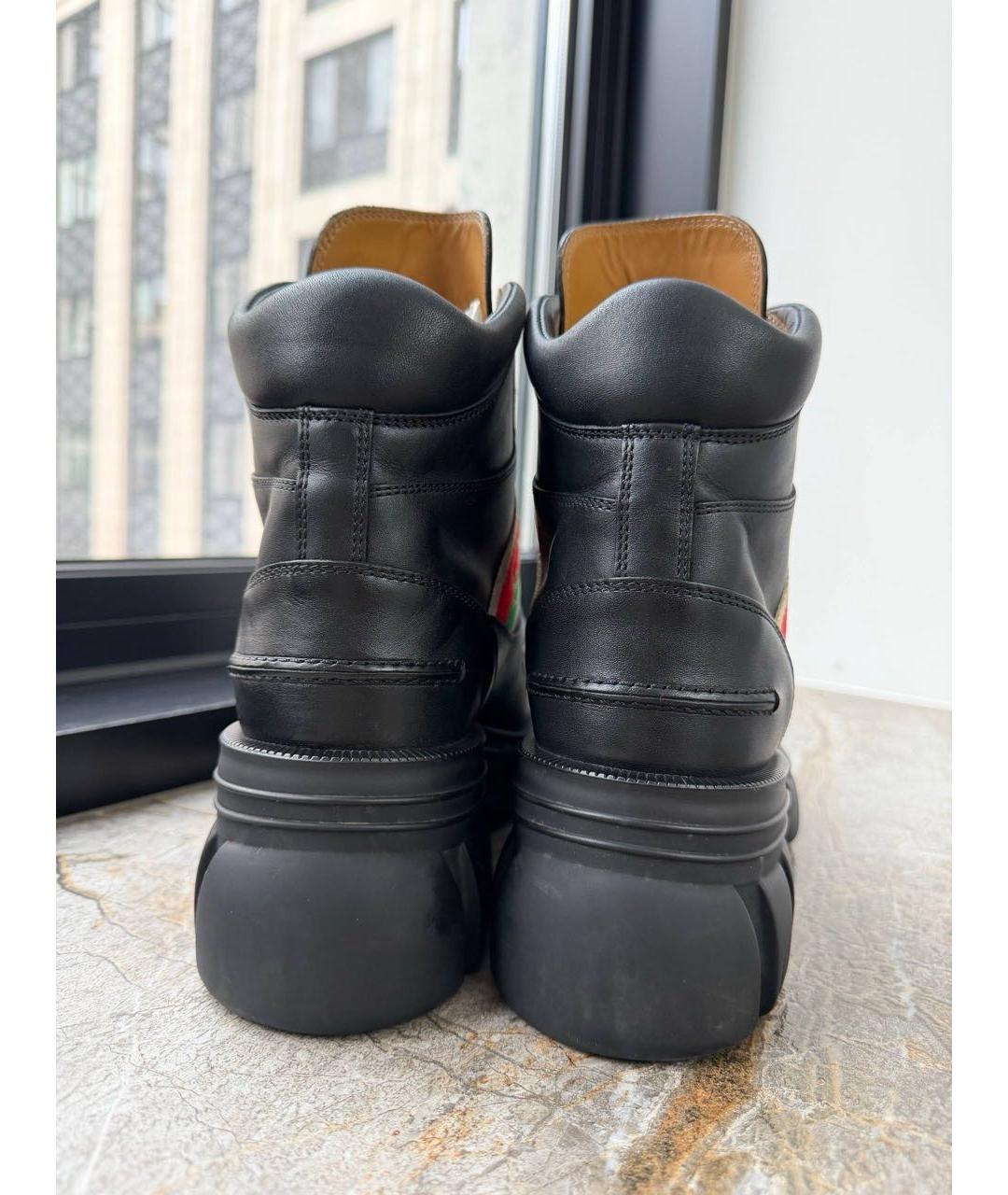 GUCCI Черные кожаные ботинки, фото 4