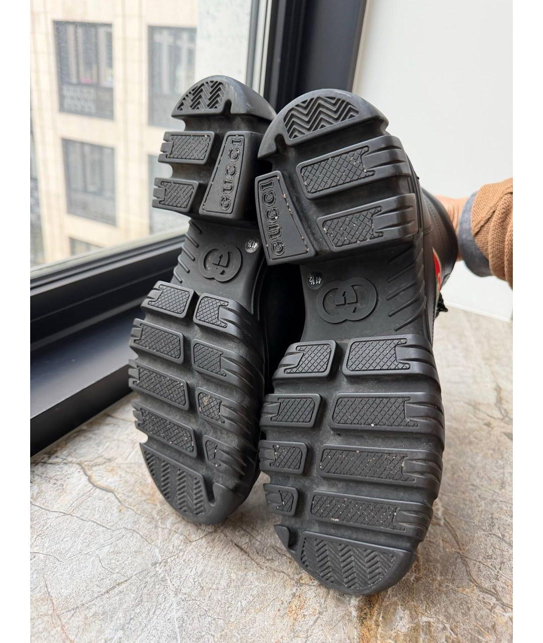 GUCCI Черные кожаные ботинки, фото 6