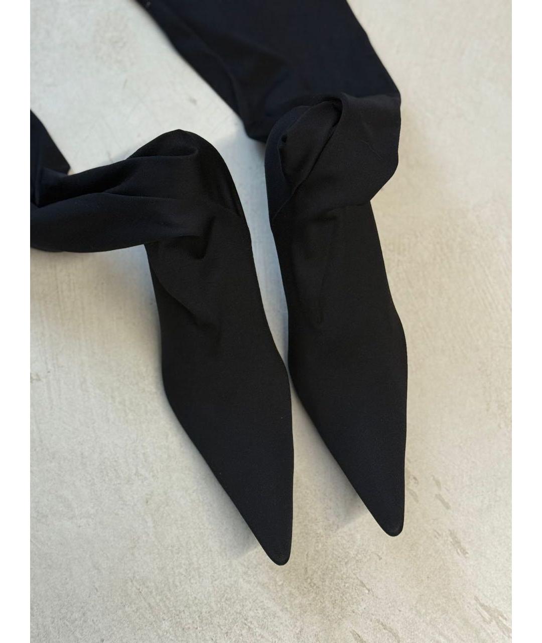 BALENCIAGA Черные текстильные ботфорты, фото 2