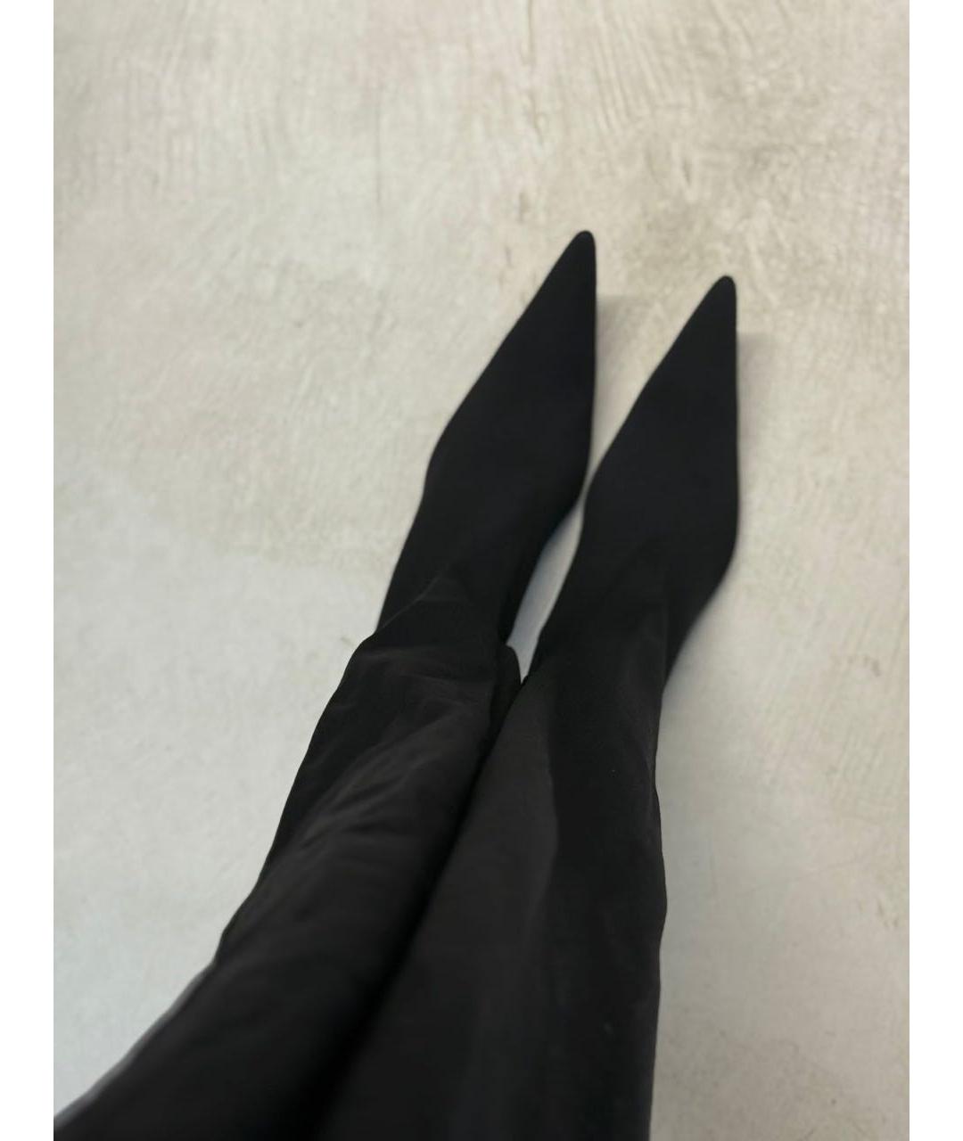 BALENCIAGA Черные текстильные ботфорты, фото 3