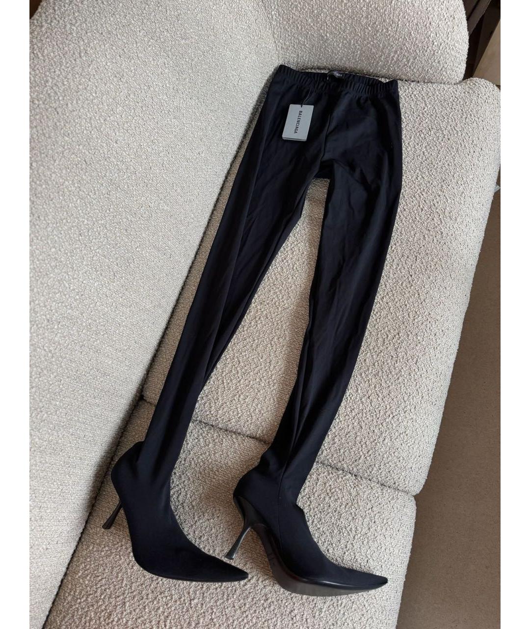 BALENCIAGA Черные текстильные ботфорты, фото 8