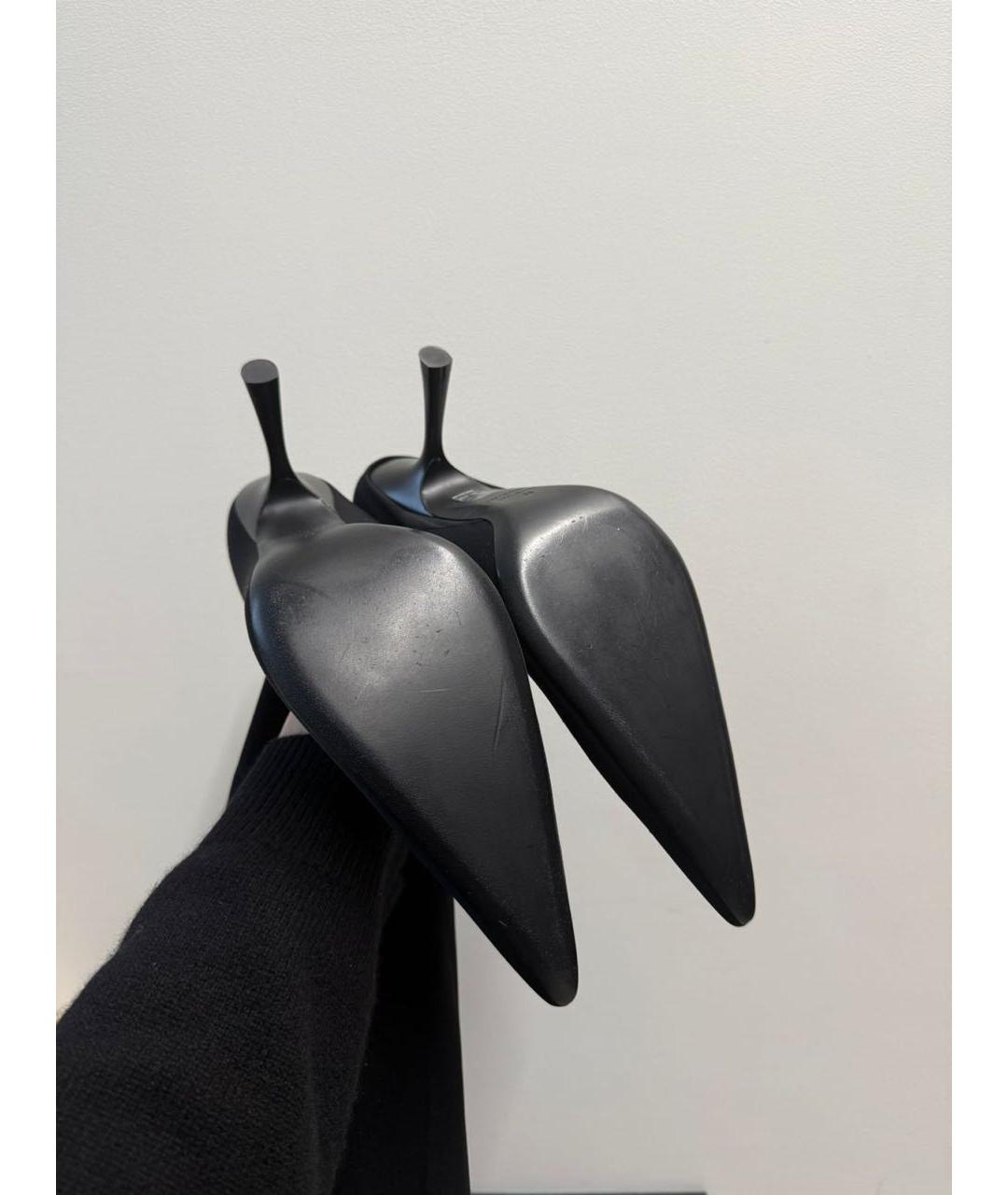 BALENCIAGA Черные текстильные ботфорты, фото 5