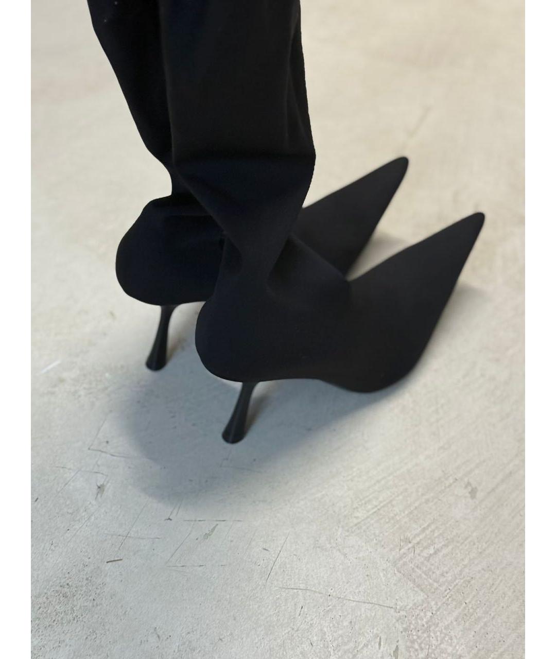 BALENCIAGA Черные текстильные ботфорты, фото 4