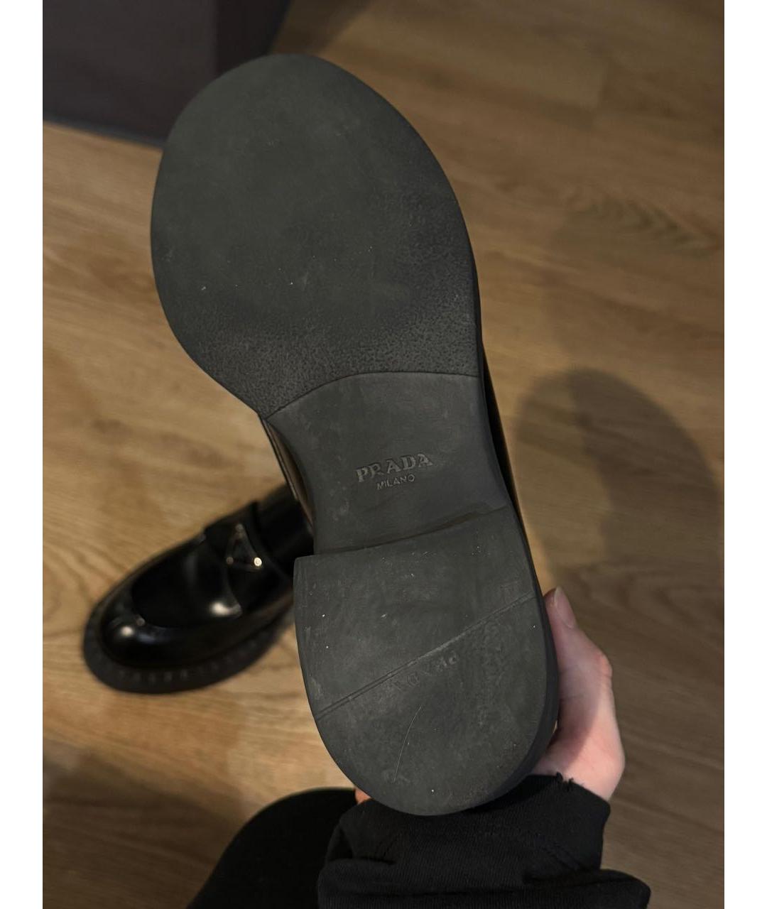 PRADA Черные кожаные лоферы, фото 3