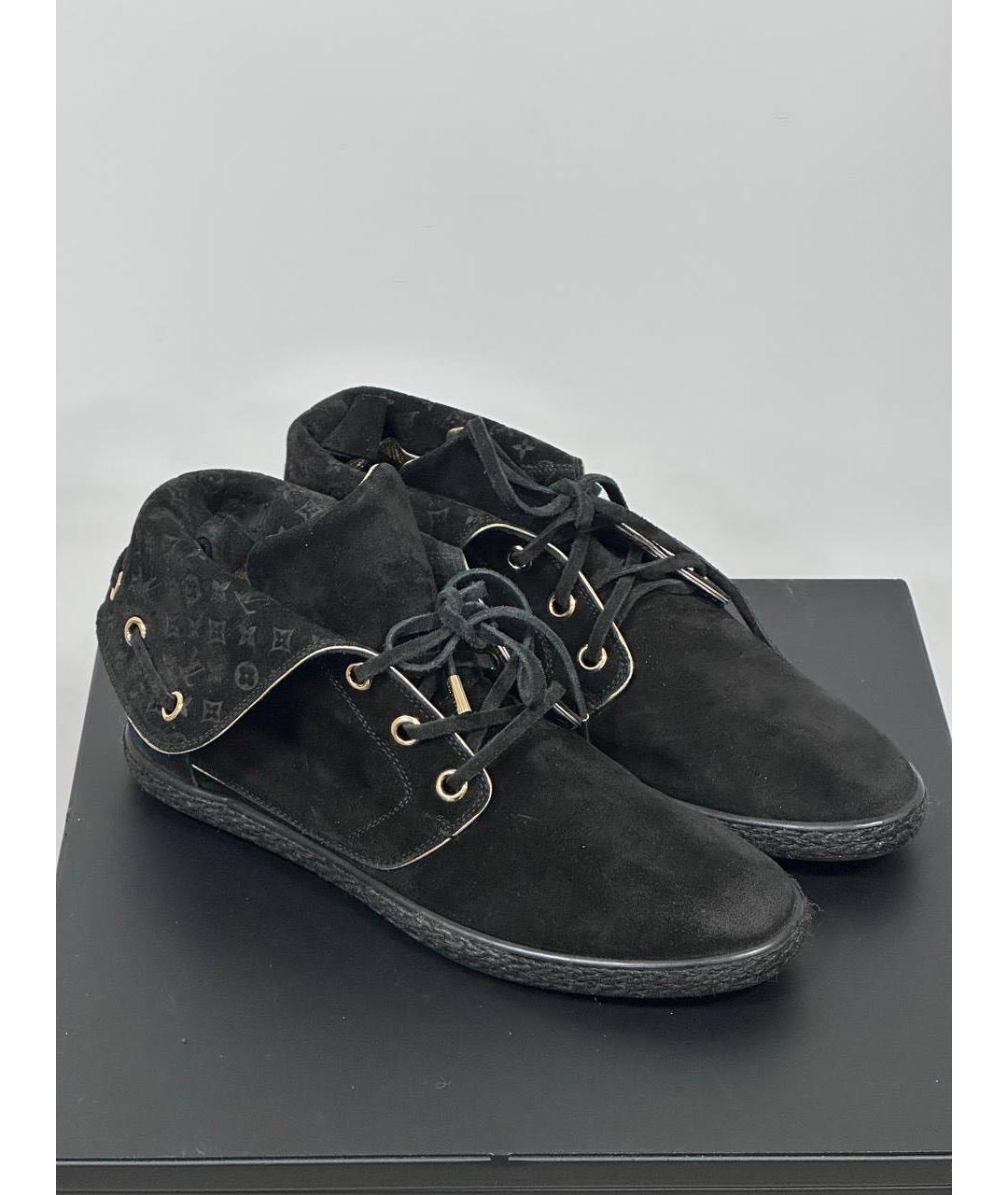 LOUIS VUITTON Черные замшевые кеды, фото 2