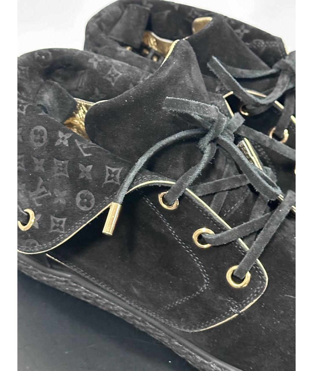 LOUIS VUITTON Черные замшевые кеды, фото 3