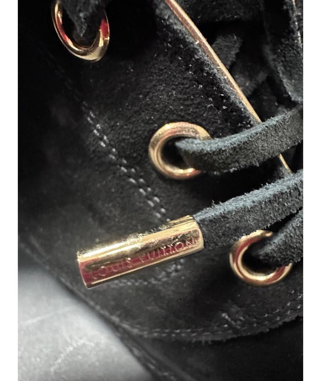 LOUIS VUITTON Черные замшевые кеды, фото 7