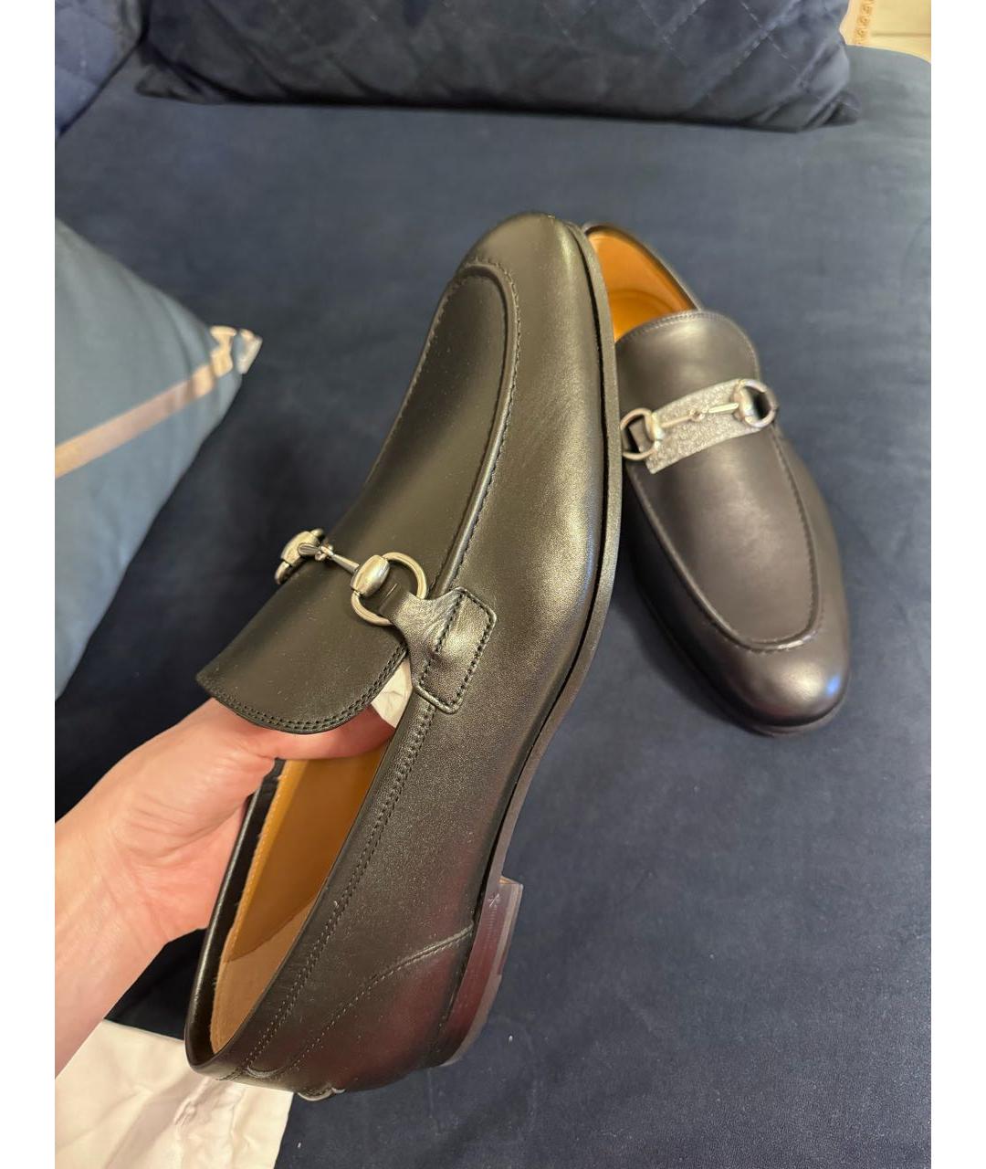 GUCCI Черные кожаные лоферы, фото 6