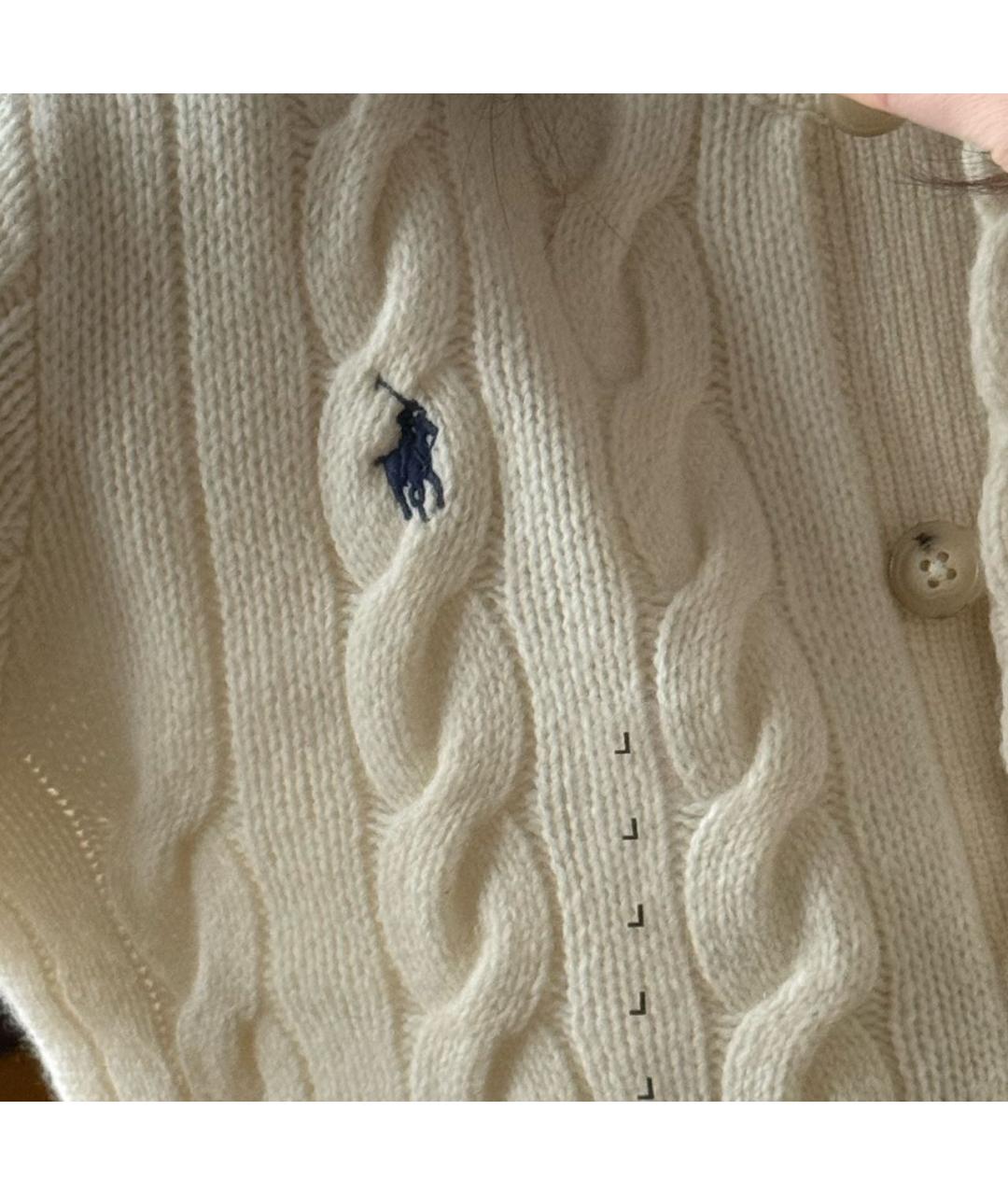 POLO RALPH LAUREN Белый шерстяной кардиган, фото 4