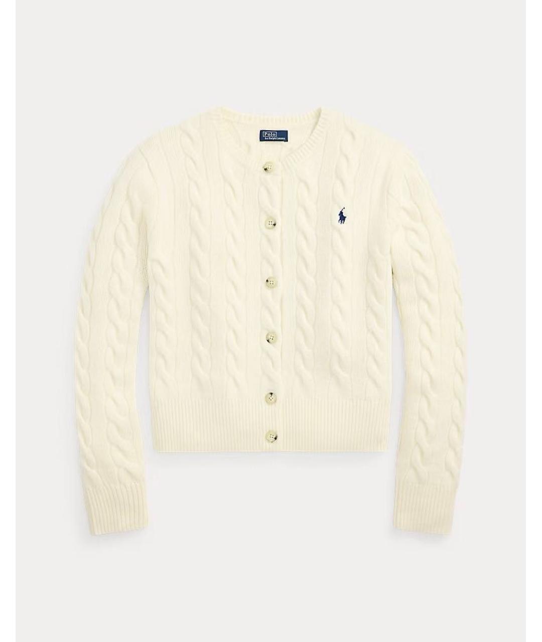 POLO RALPH LAUREN Белый шерстяной кардиган, фото 9