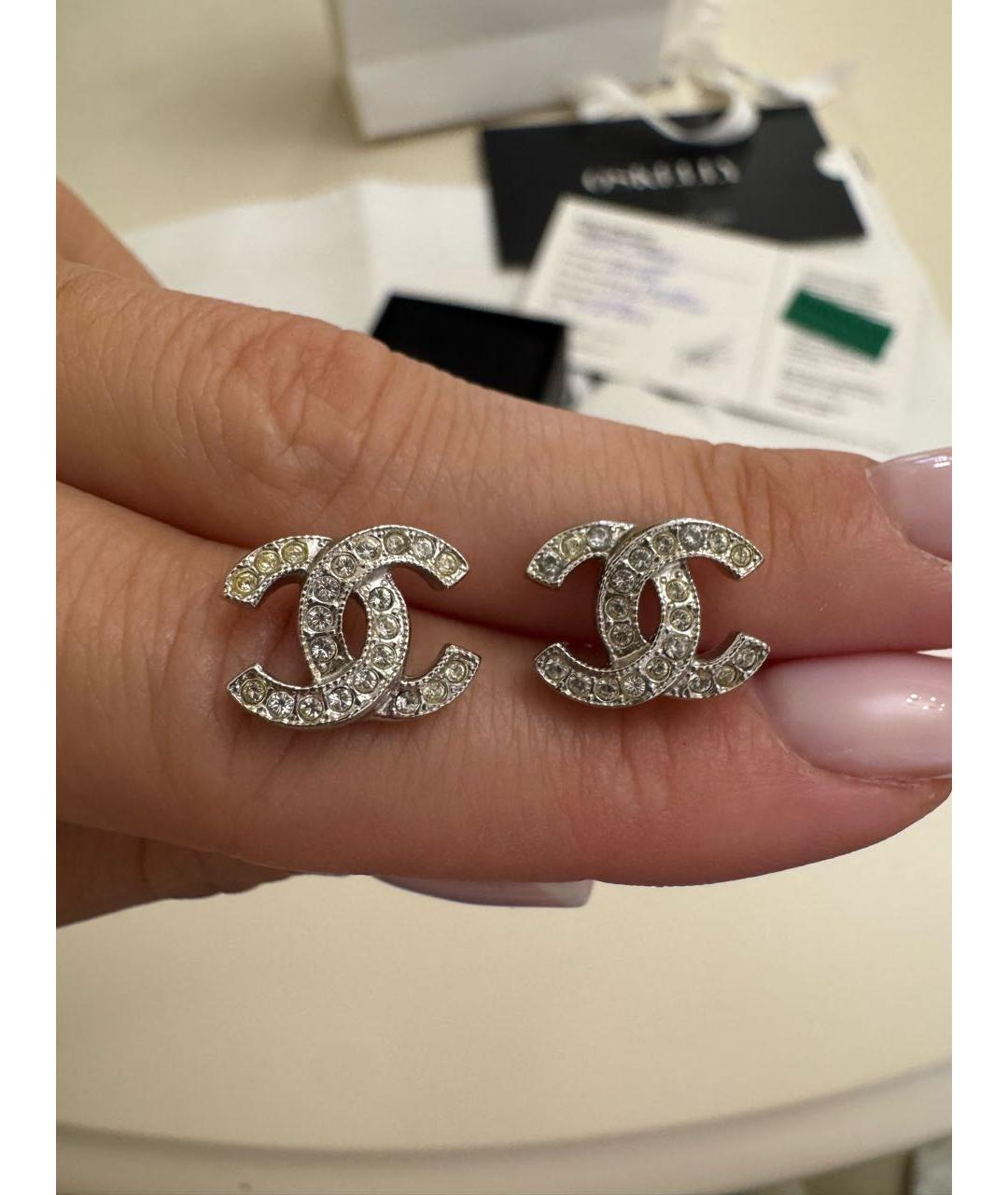 CHANEL Серебряные металлические серьги, фото 8