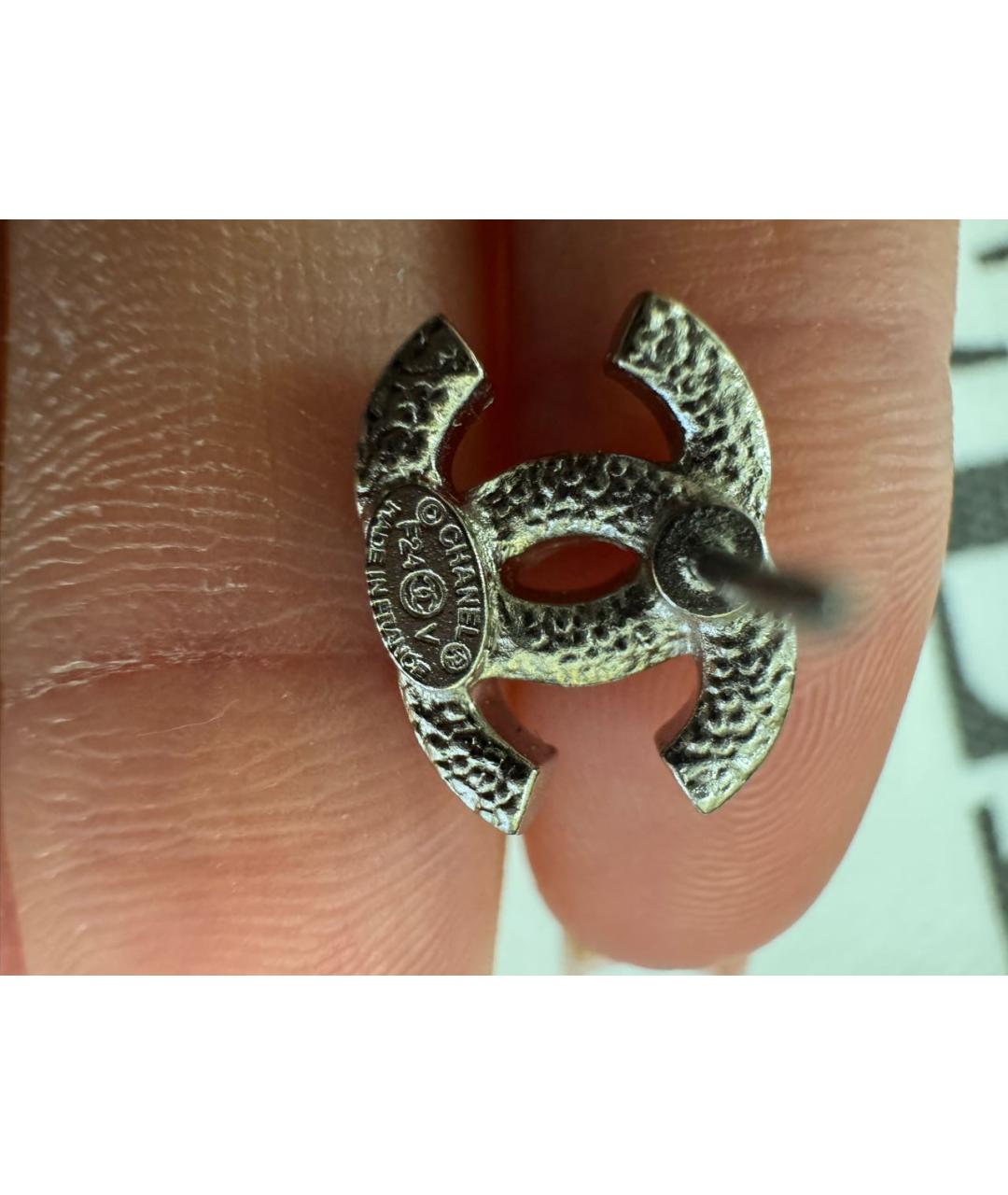 CHANEL Серебряные металлические серьги, фото 5