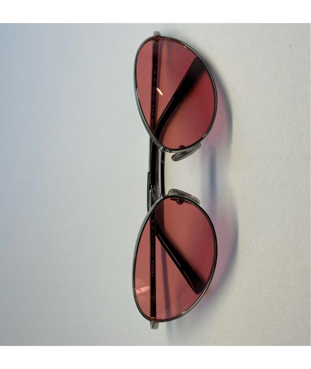 PRADA Розовые металлические солнцезащитные очки, фото 6