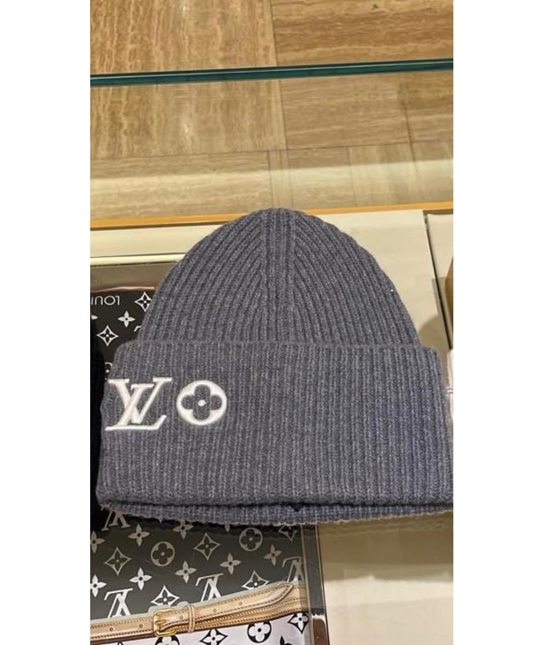 LOUIS VUITTON Серая шерстяная шапка, фото 4