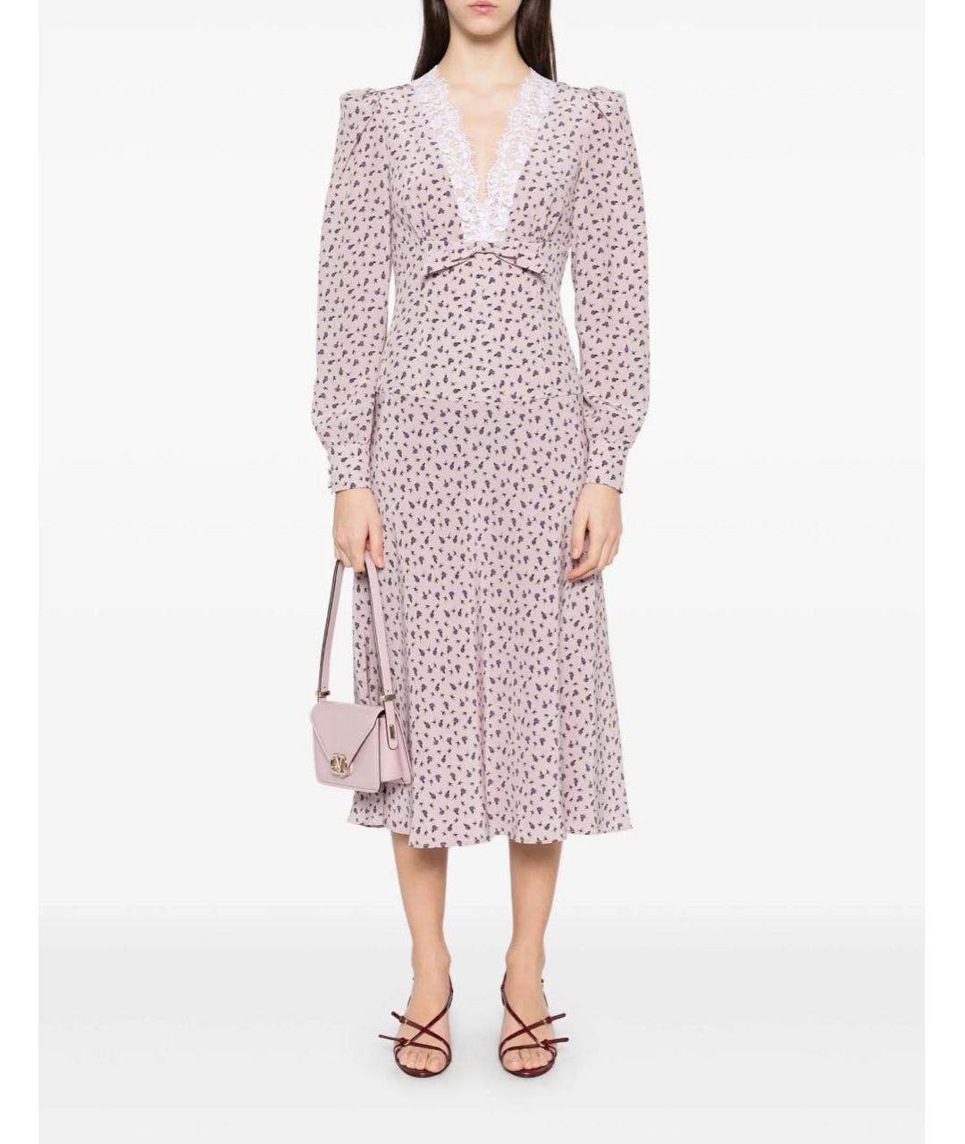 ALESSANDRA RICH Розовое шелковое вечернее платье, фото 2