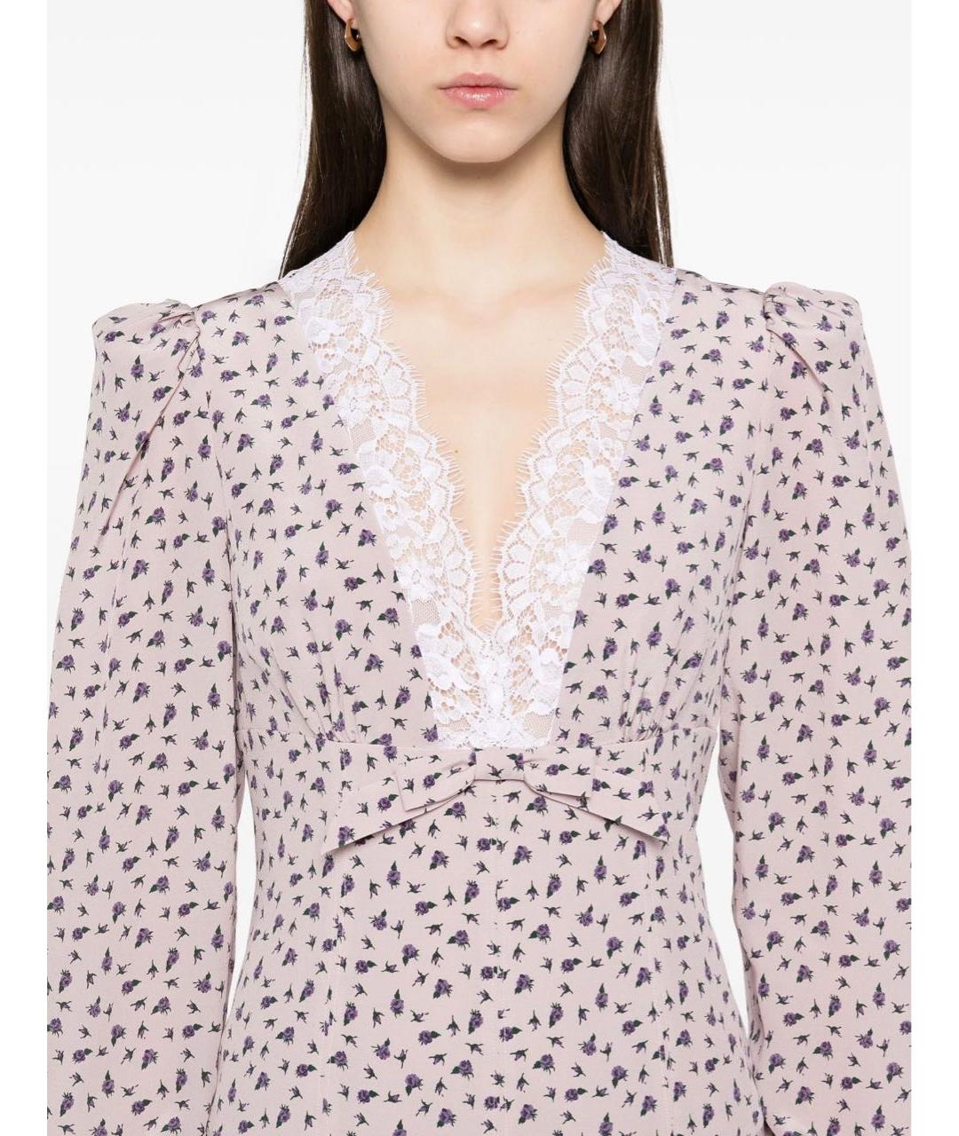 ALESSANDRA RICH Розовое шелковое вечернее платье, фото 3